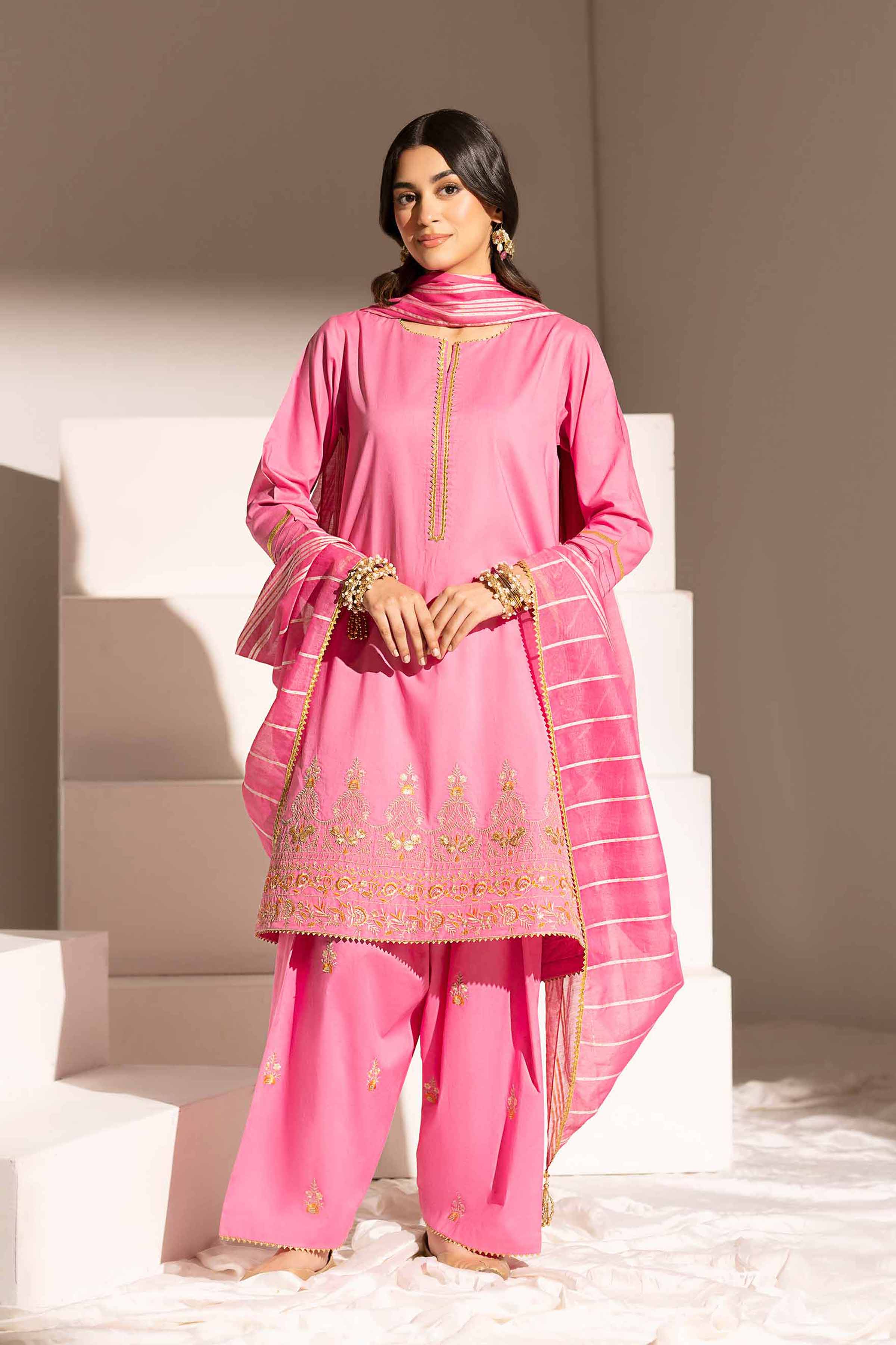 3 Piece - Embroidered Suit - PE25-156