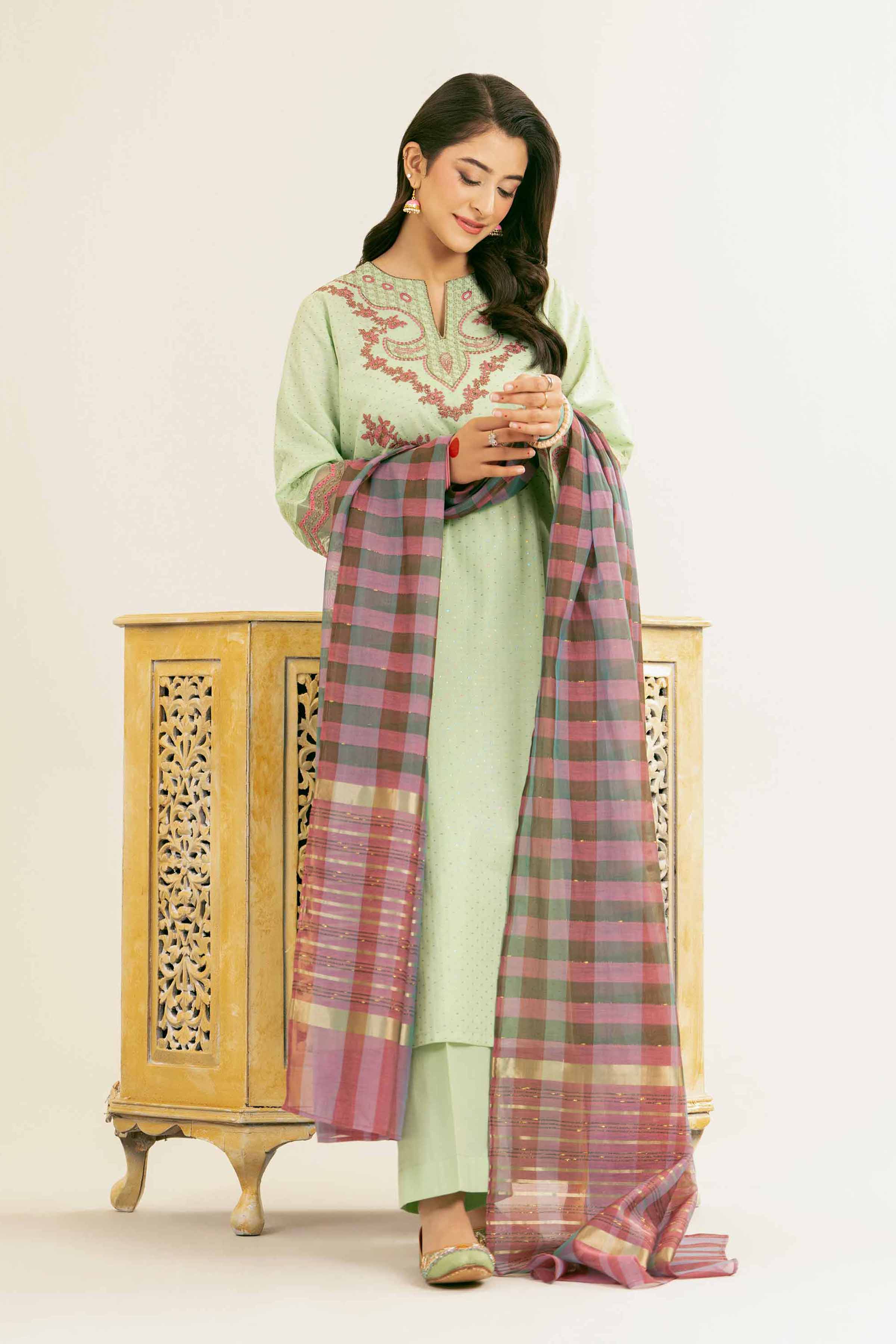 3 Piece - Embroidered Suit - PE25-171