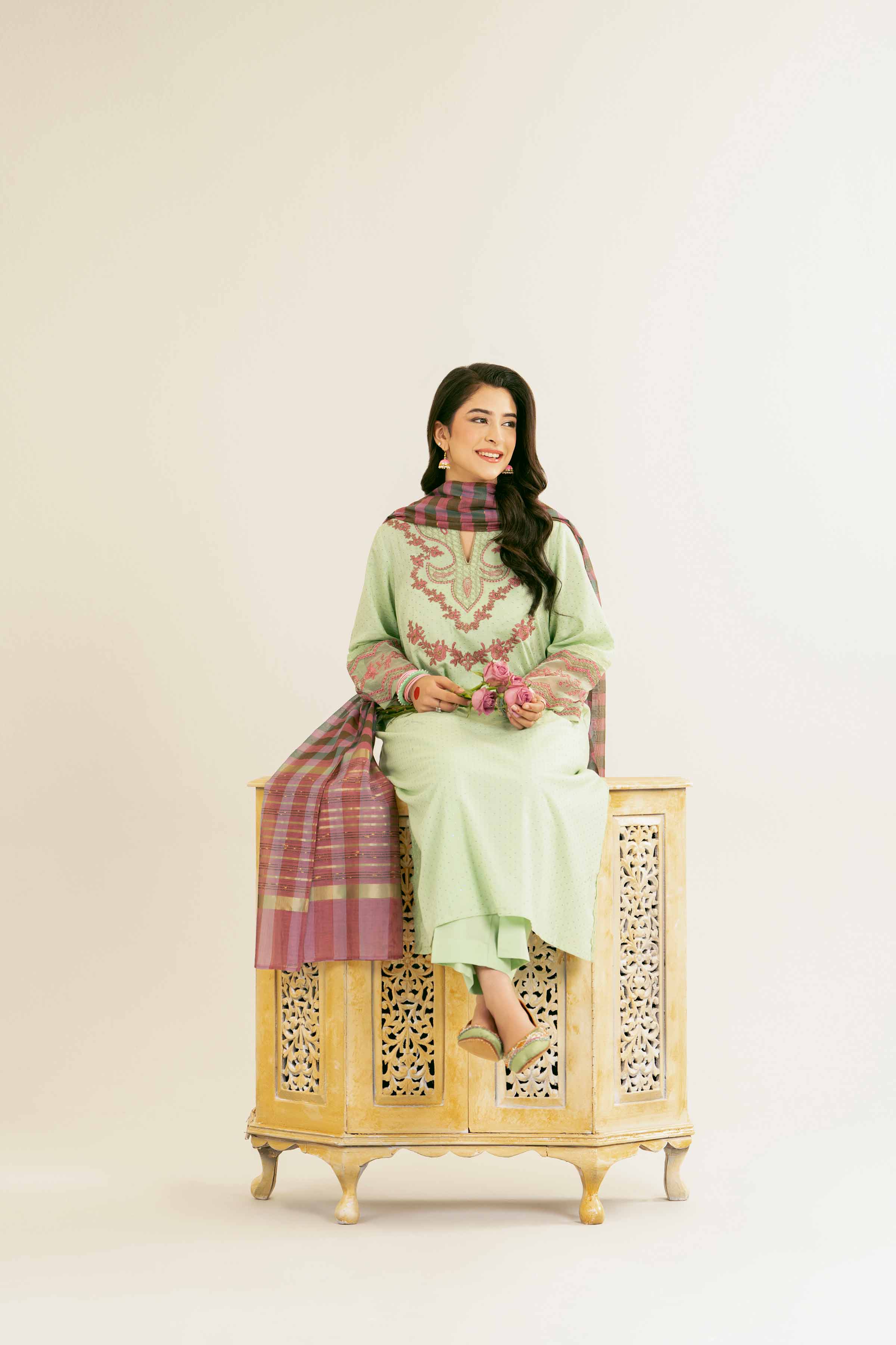 3 Piece - Embroidered Suit - PE25-171
