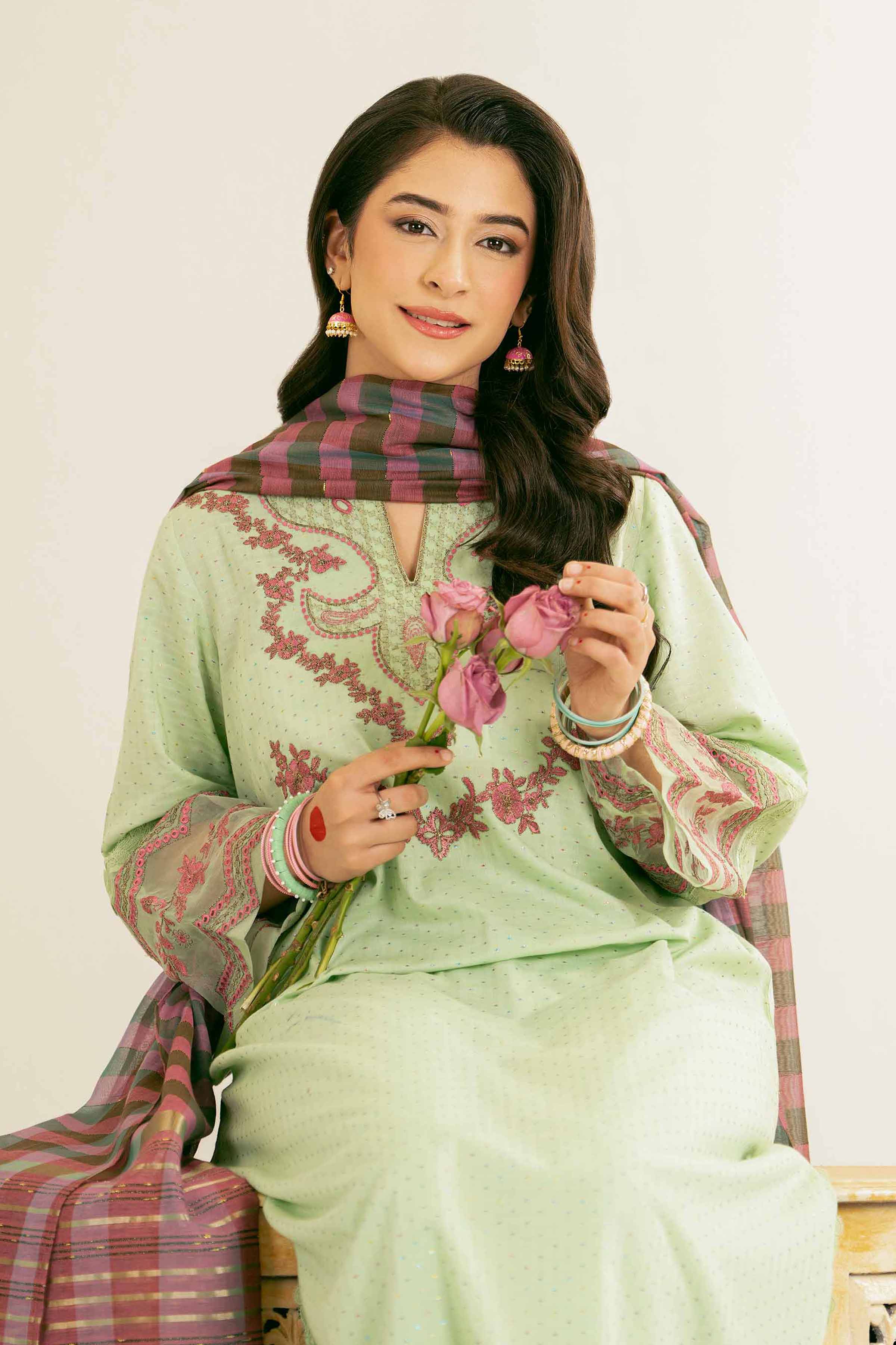 3 Piece - Embroidered Suit - PE25-171