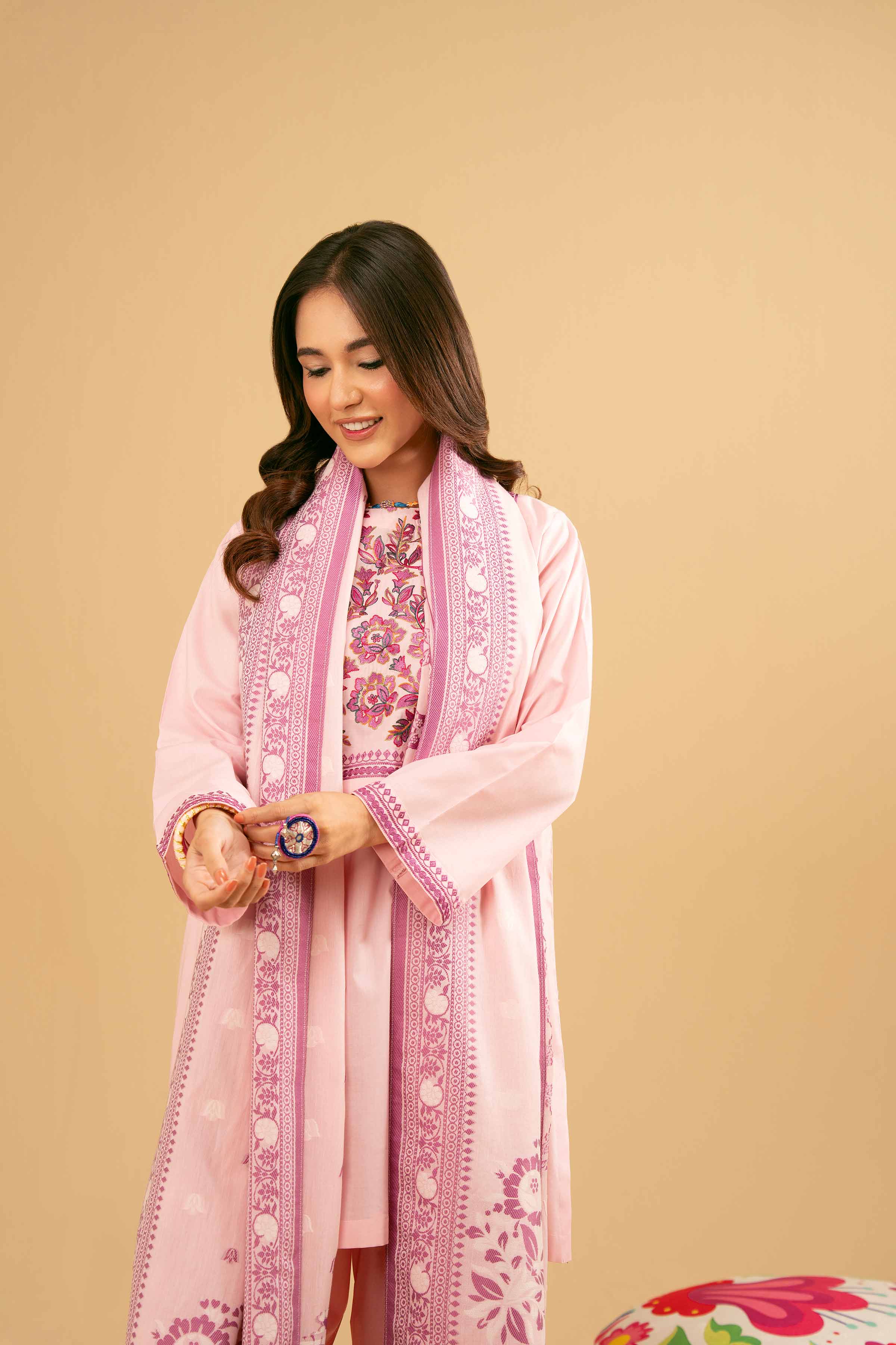 3 Piece - Embroidered Suit - PE25-177