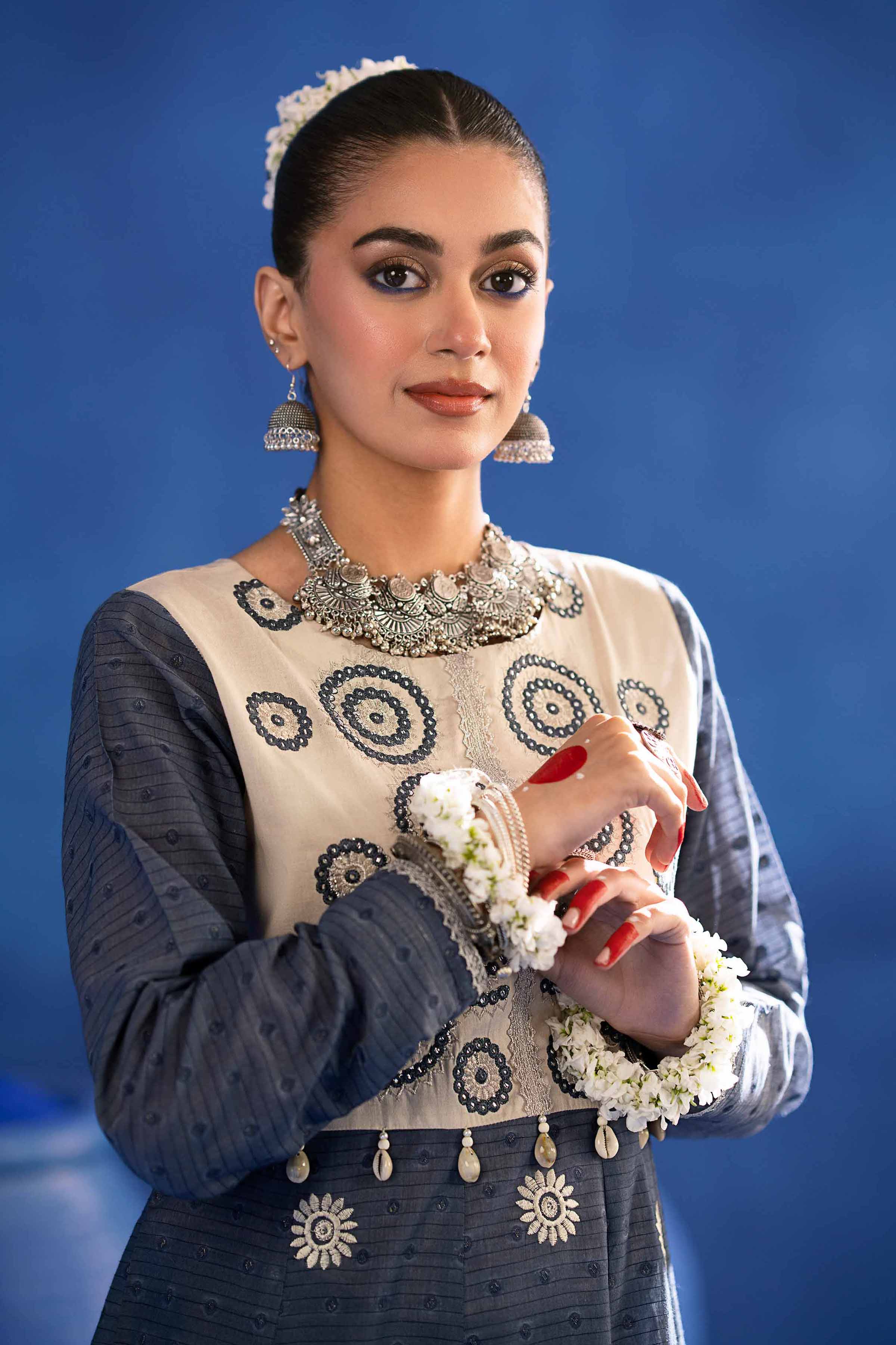 2 Piece - Printed Embroidered Suit - PE25-227