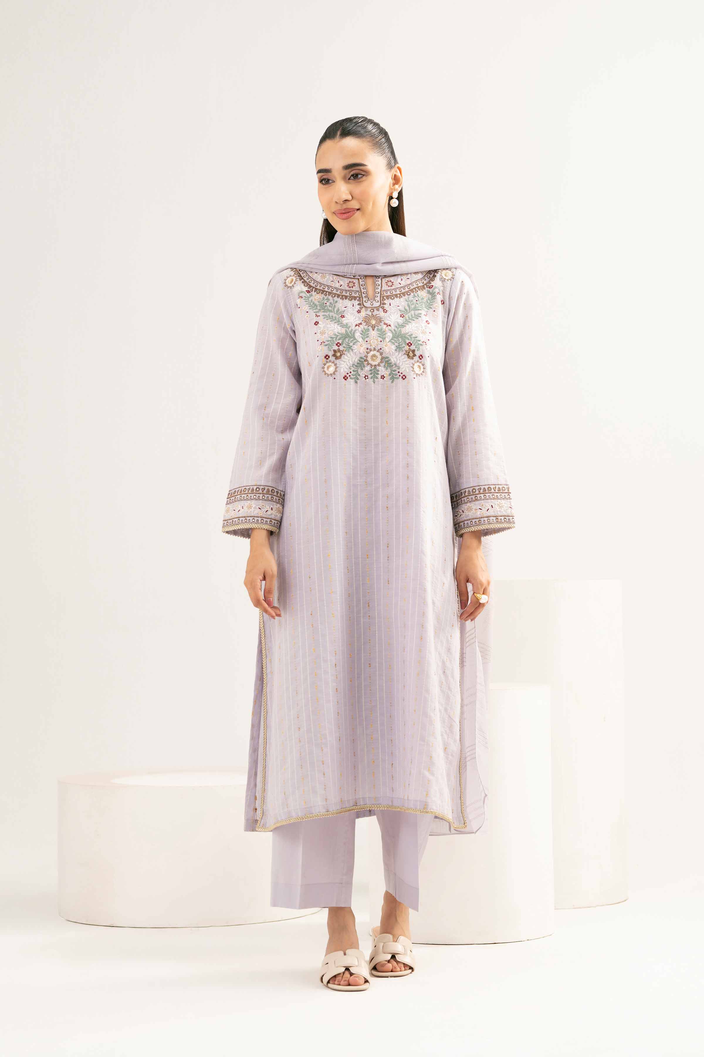 3 Piece - Embroidered Suit - PE25-242