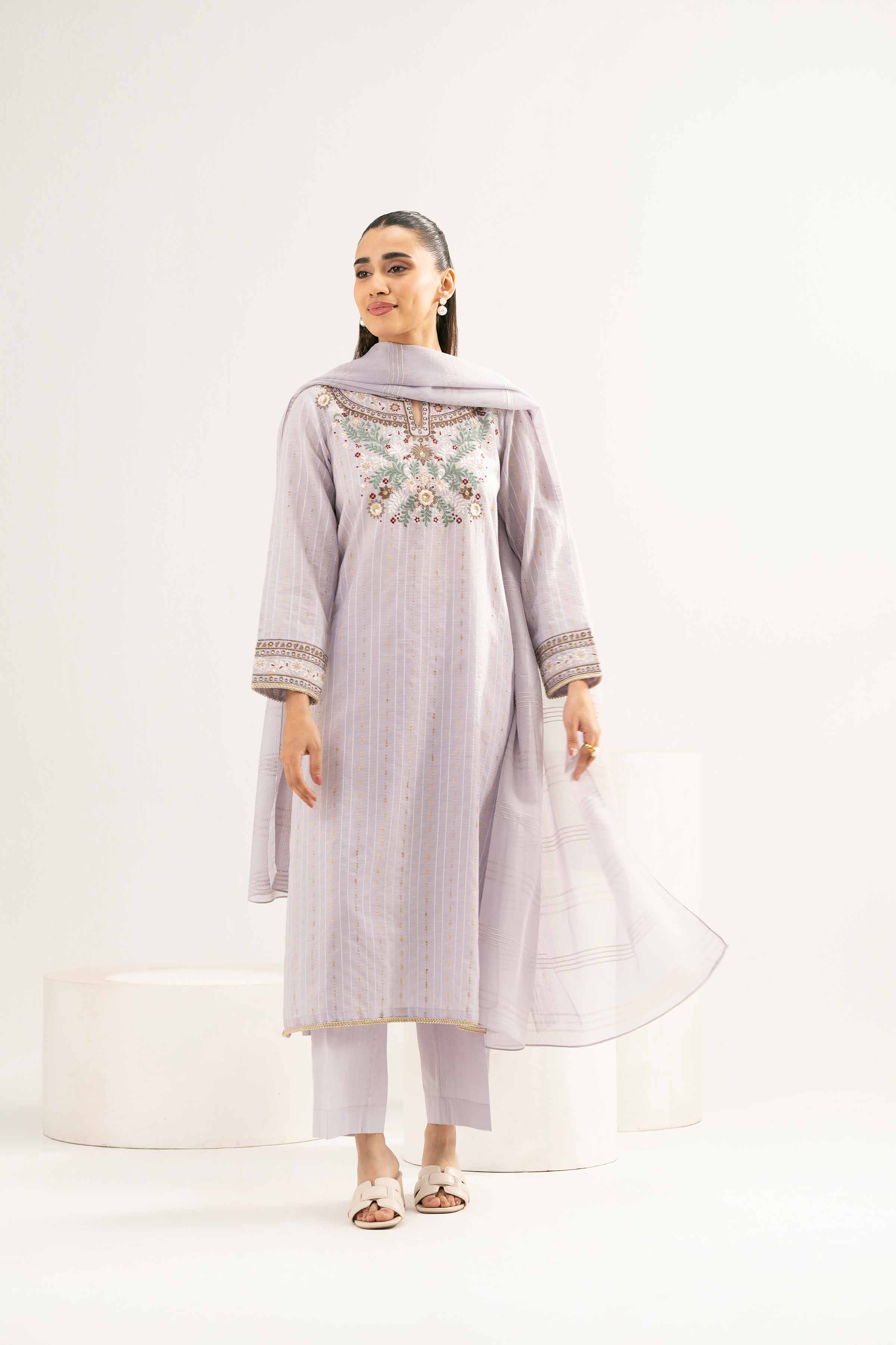 3 Piece - Embroidered Suit - PE25-242