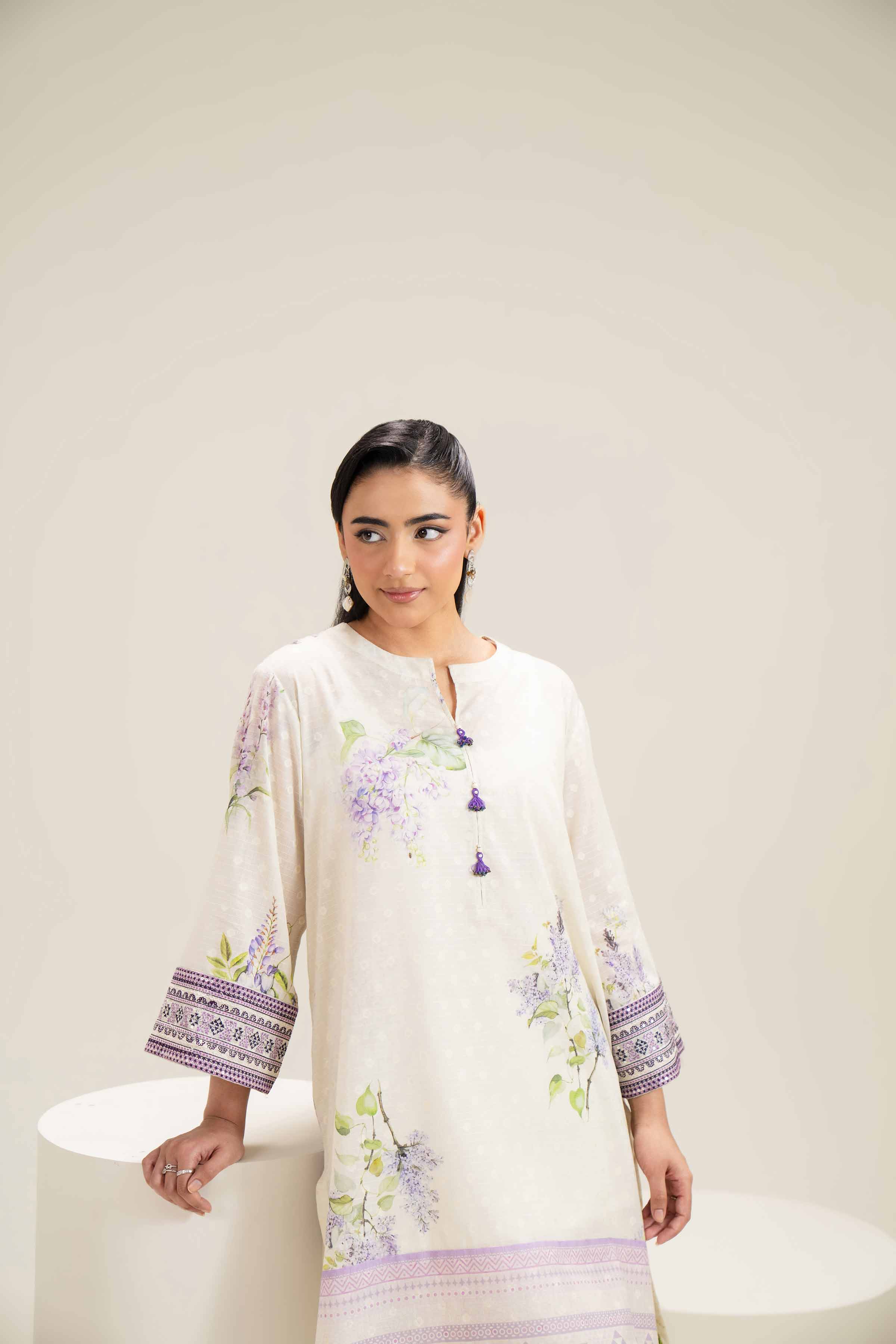 2 Piece - Printed Embroidered Suit - PE25-254