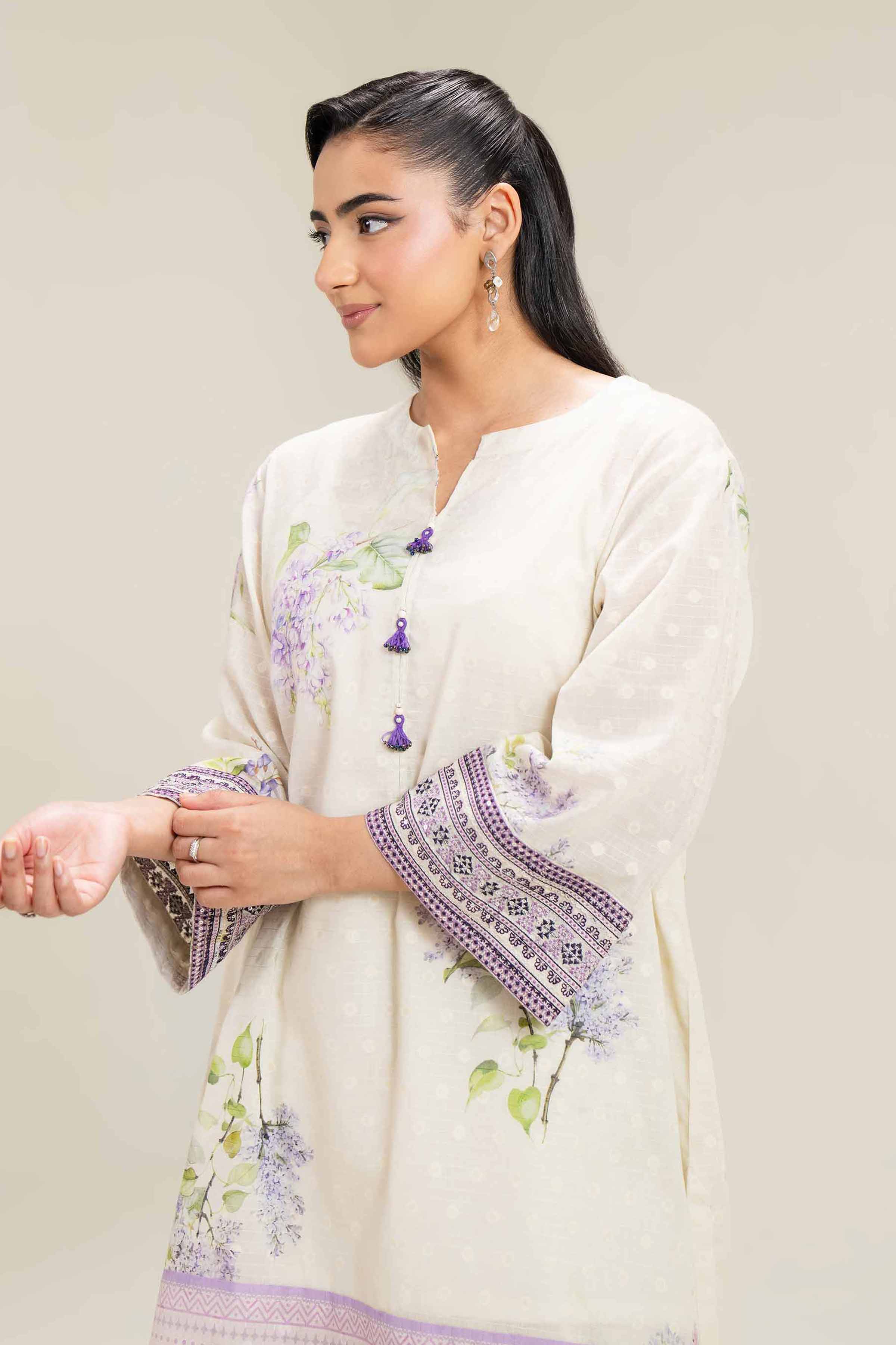 2 Piece - Printed Embroidered Suit - PE25-254