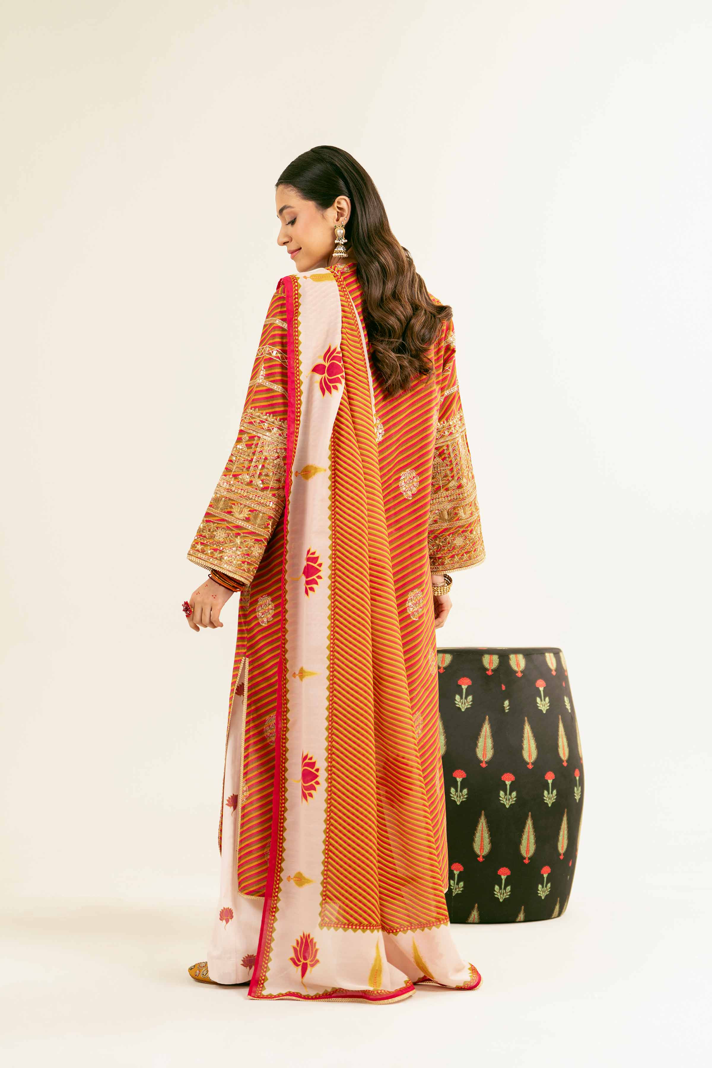 3 Piece - Printed Embroidered Suit - PE25-284