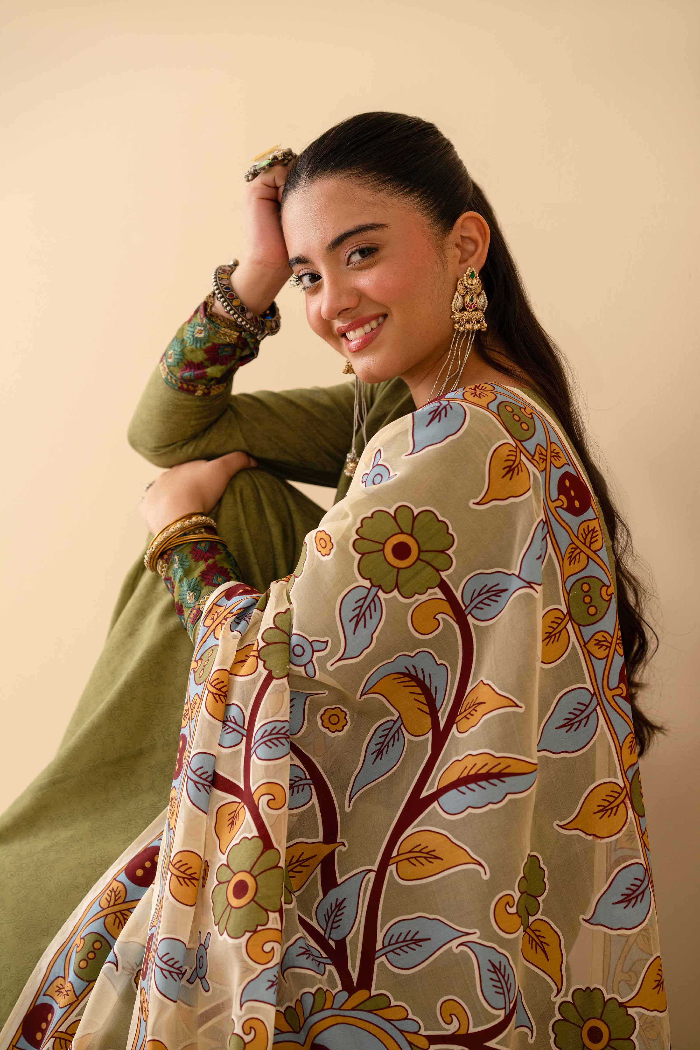 2 Piece - Printed Embroidered Suit - PE25-314