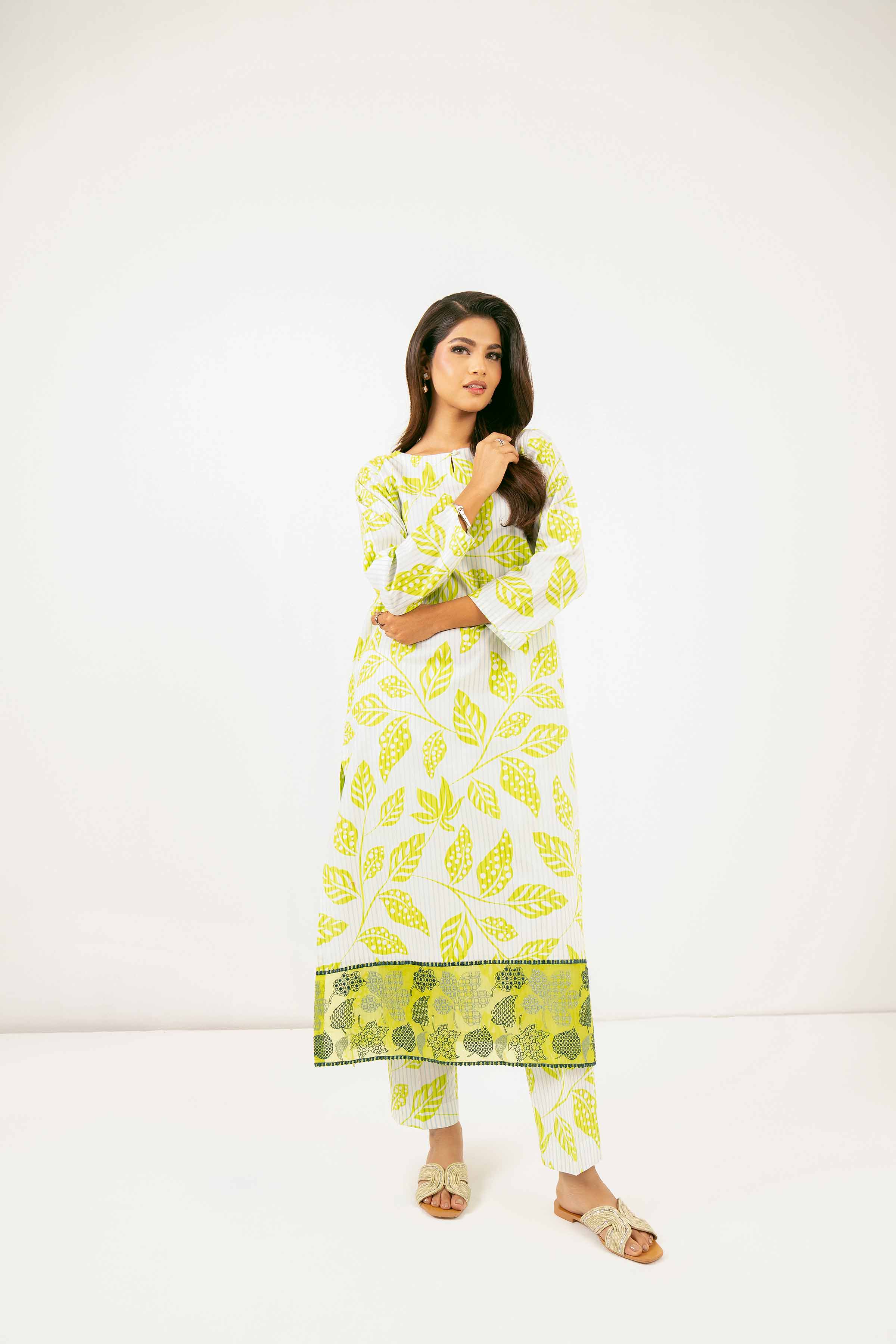 2 Piece - Printed Embroidered Suit - PE25-330