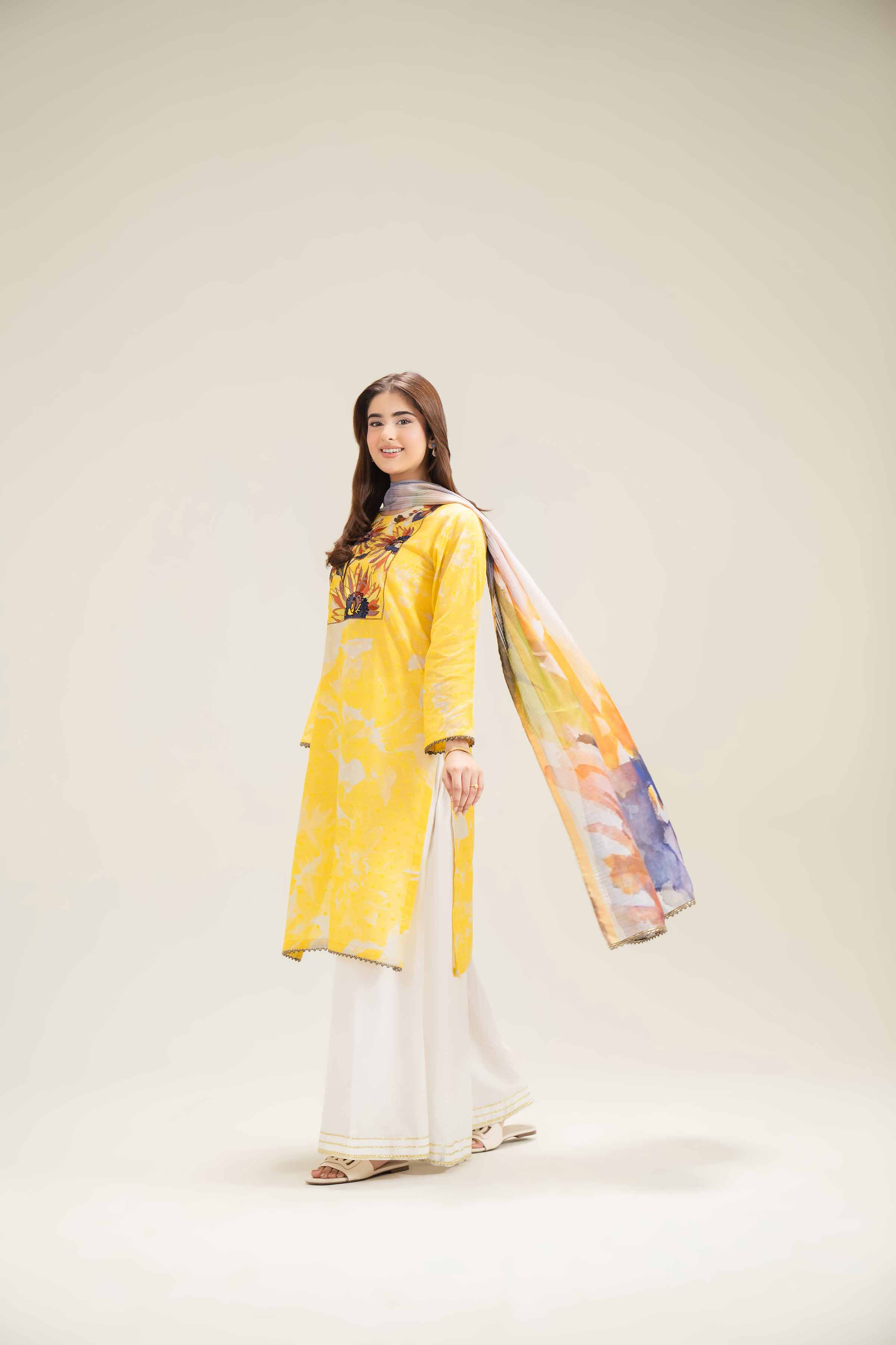 2 Piece - Printed Embroidered Suit - PE25-336