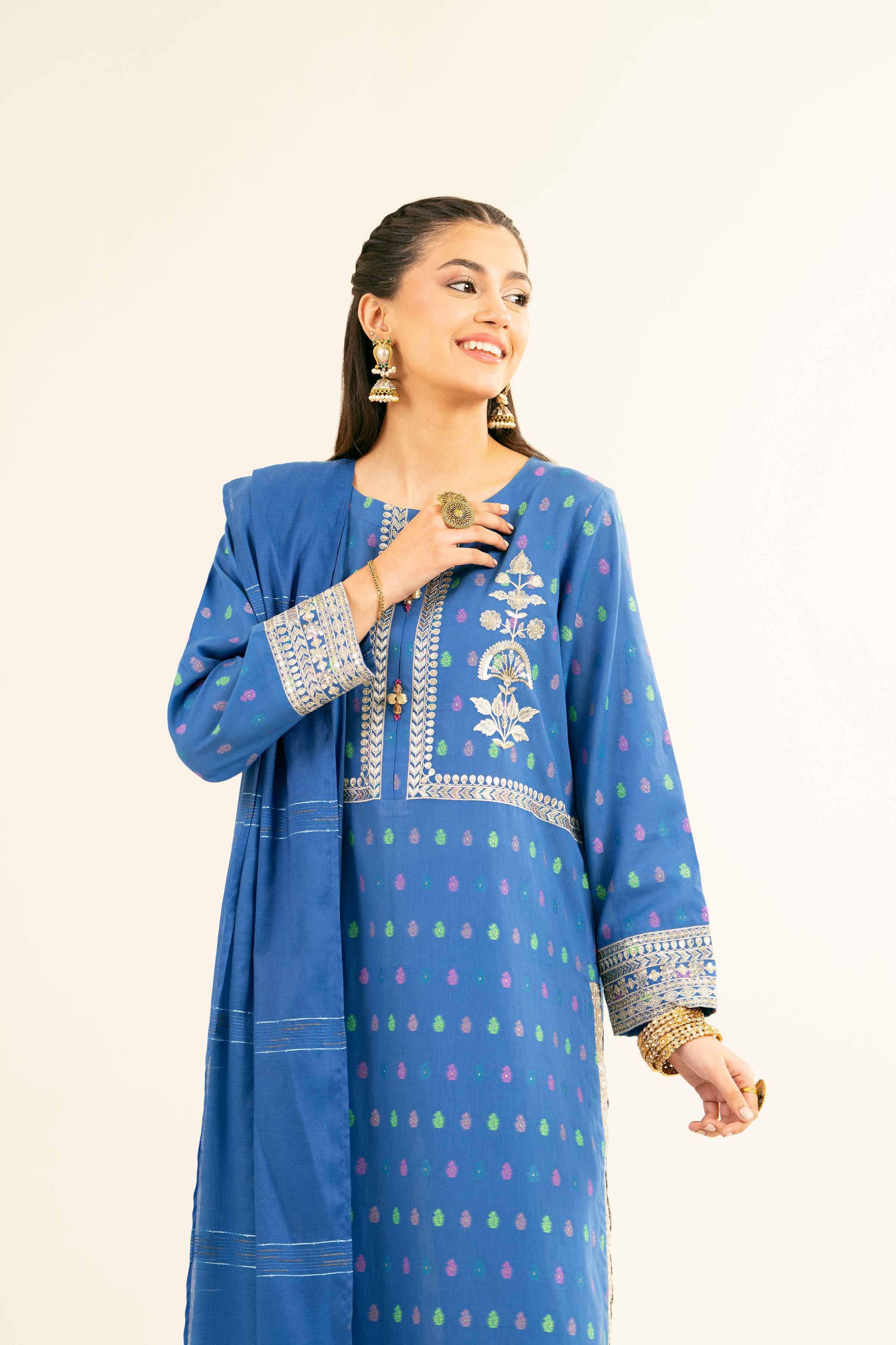 3 Piece - Embroidered Suit - PE25-355