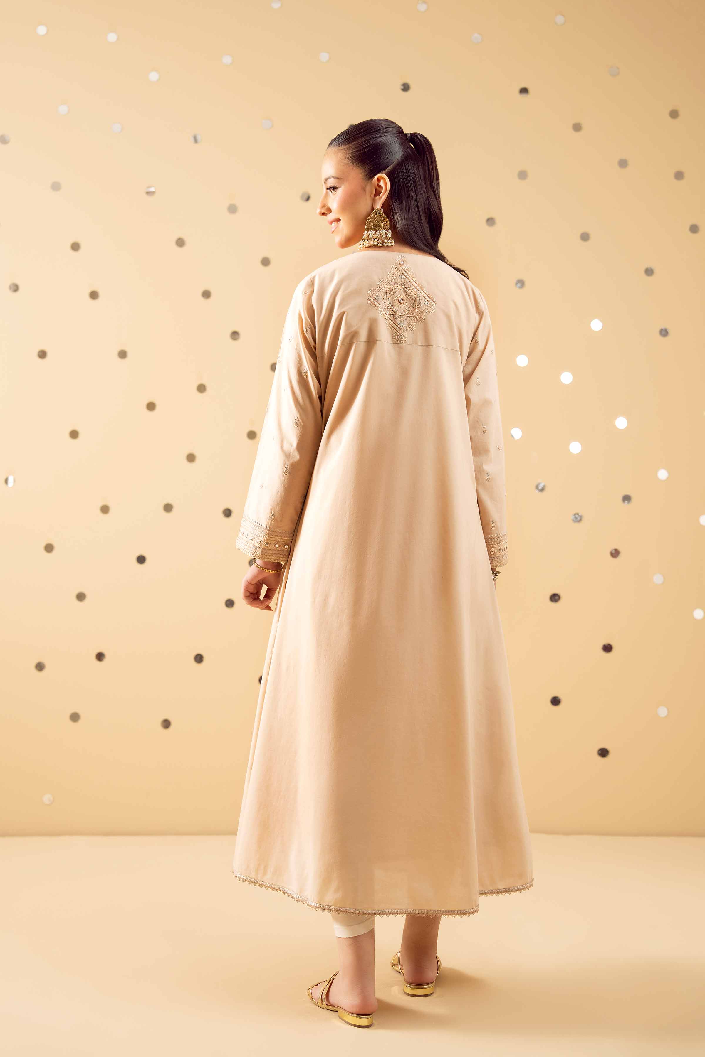 NISHATUAE - White Embroidered Cambric 2-piece Ready to wear Dress