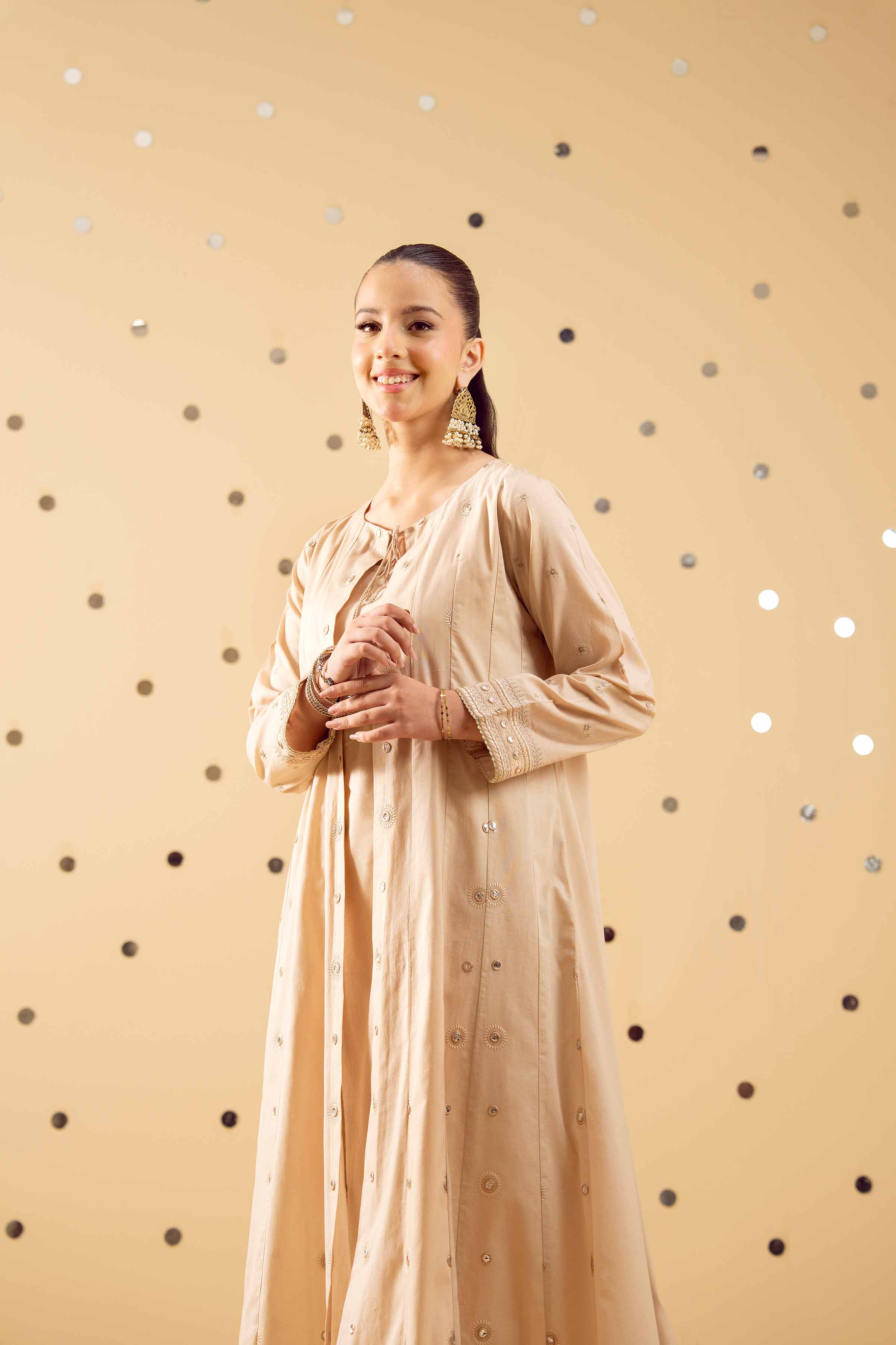 NISHATUAE - White Embroidered Cambric 2-piece Ready to wear Dress