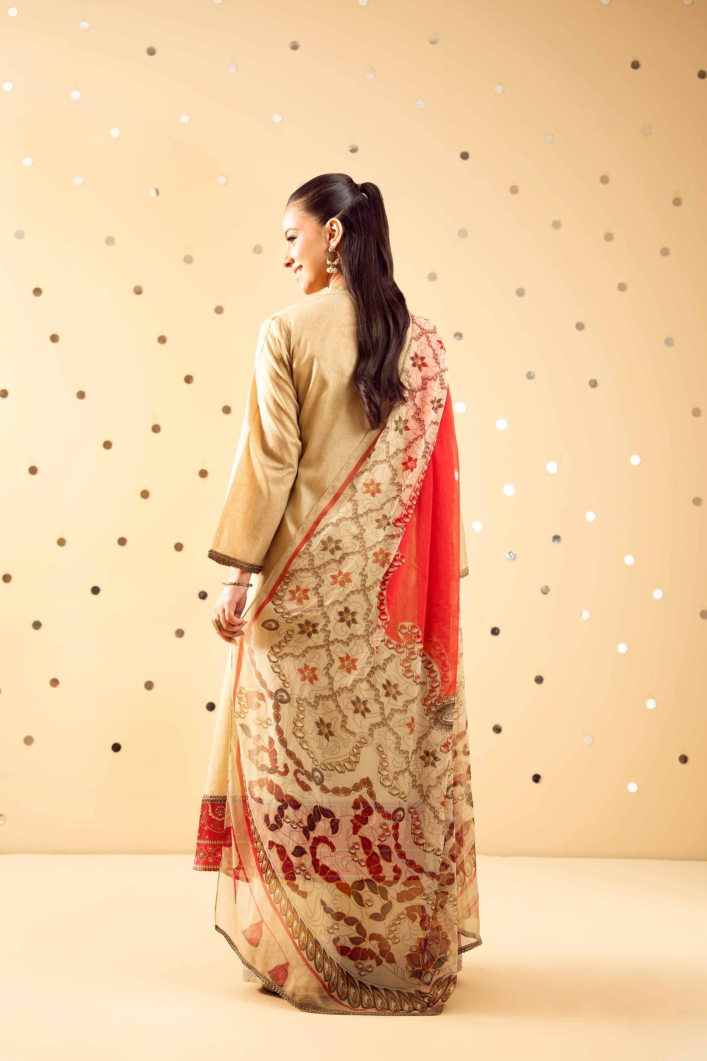 2 Piece - Printed Embroidered Suit - PE25-391