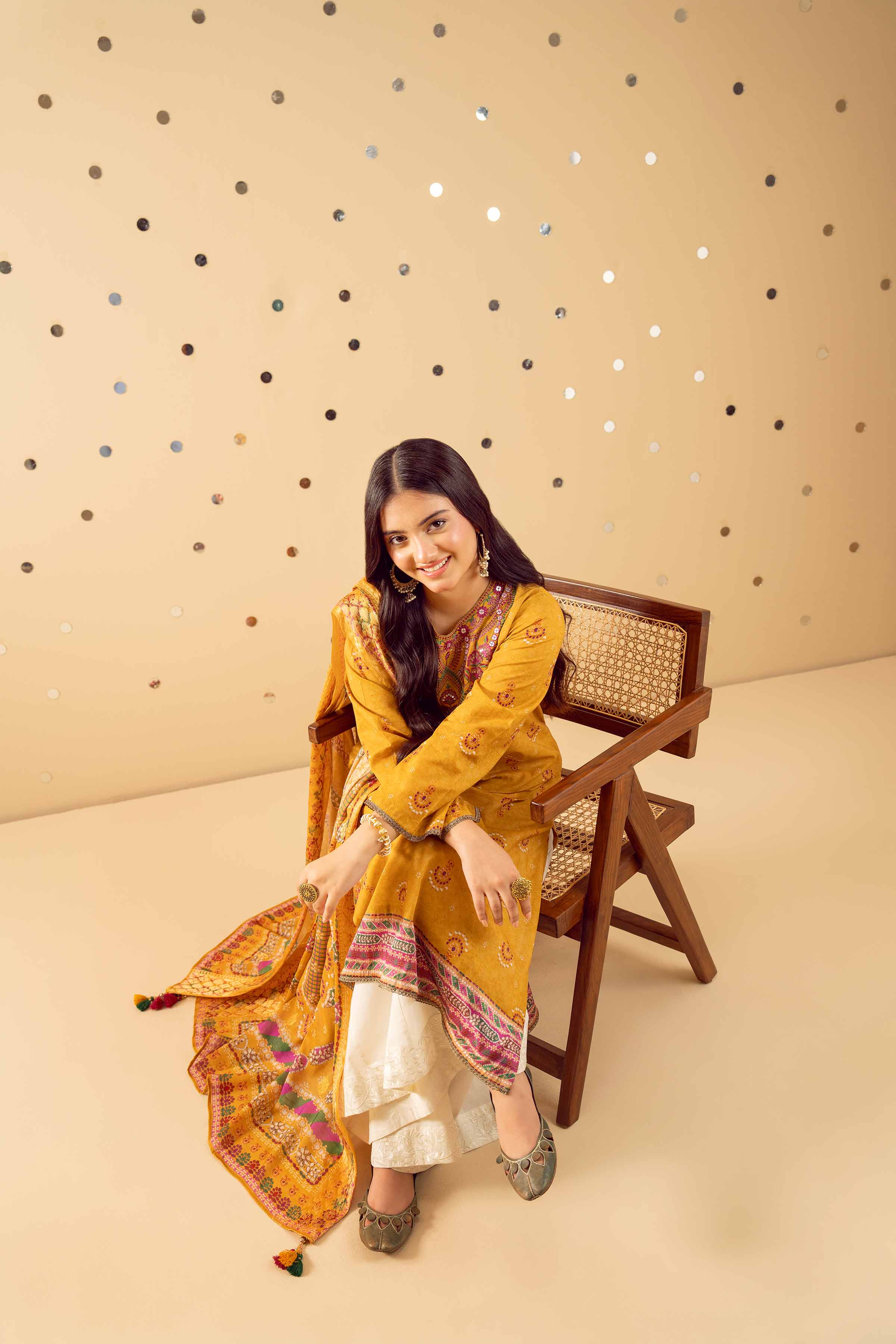 2 Piece - Printed Embroidered Suit - PE25-428