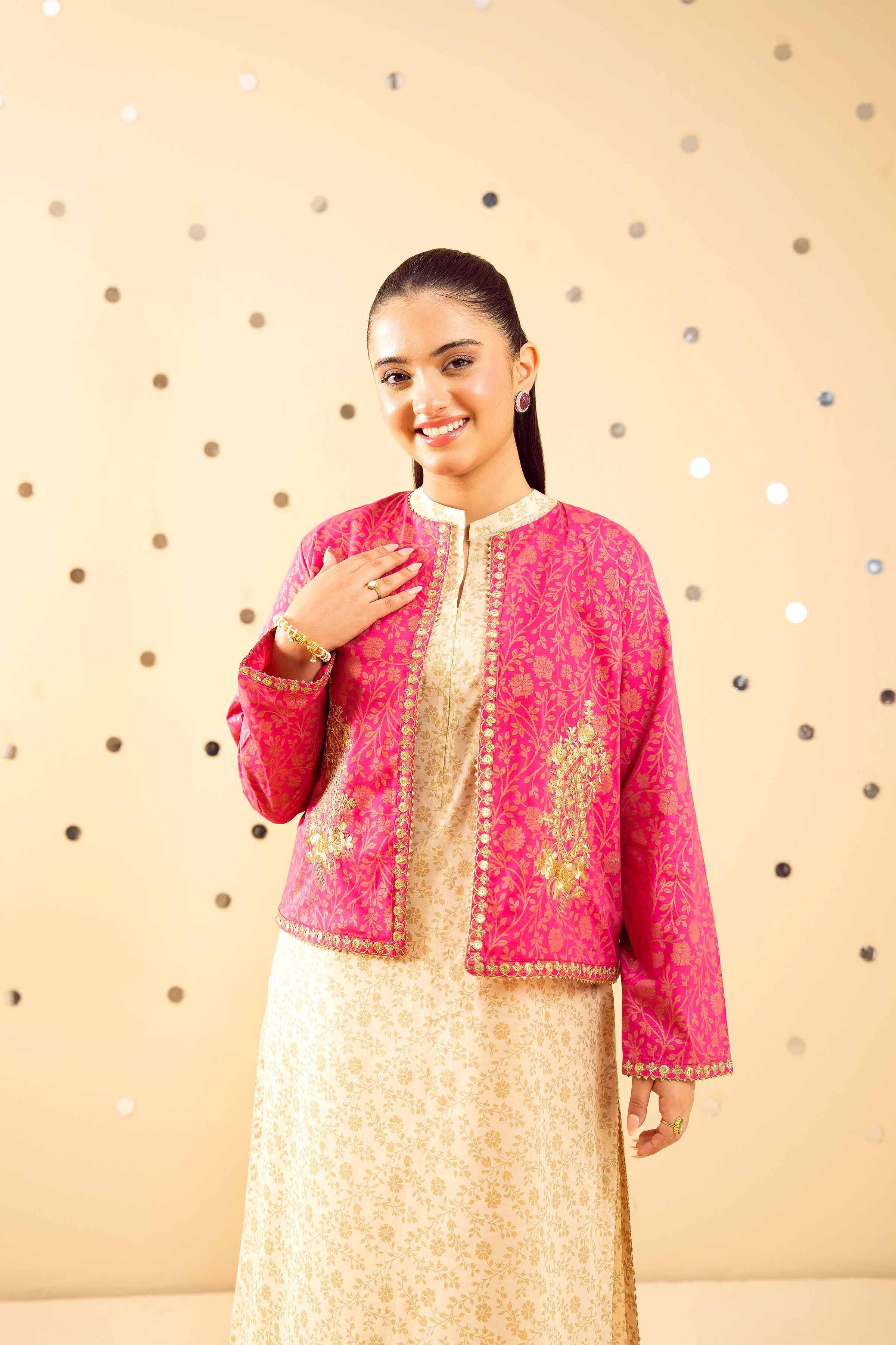 2 Piece - Printed Embroidered Suit - PE25-476