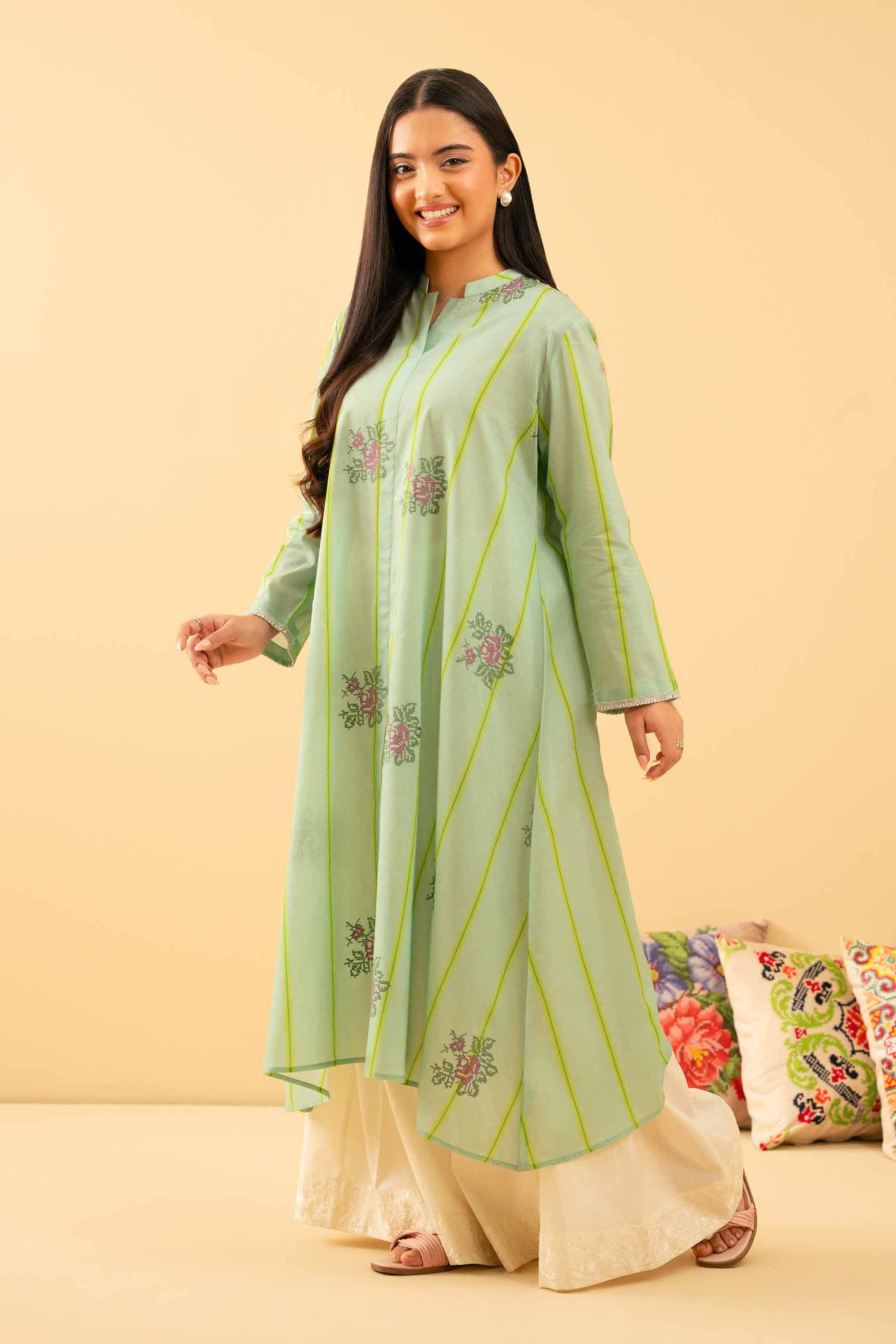 Printed Embroidered Shirt - PE25-507