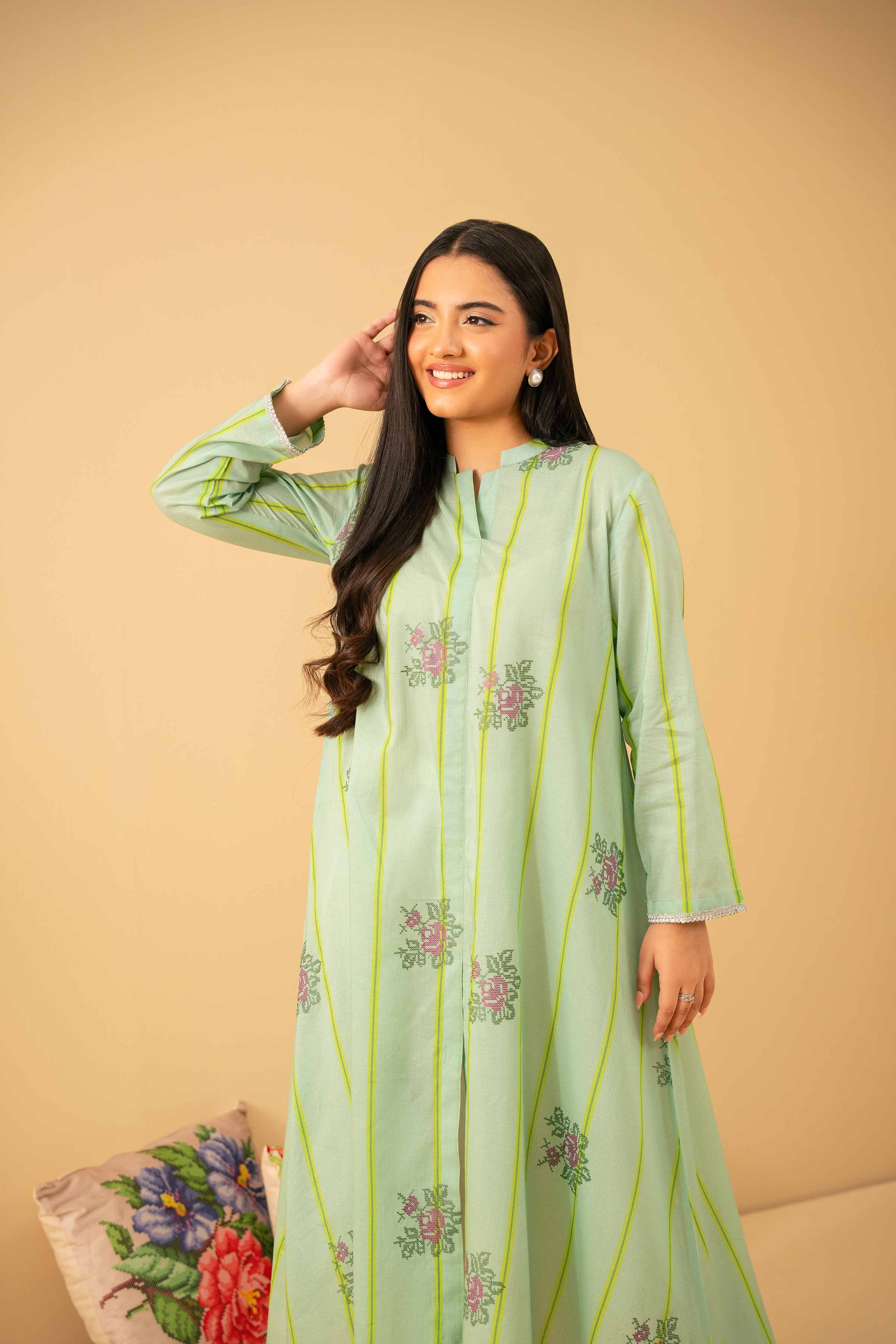 Printed Embroidered Shirt - PE25-507