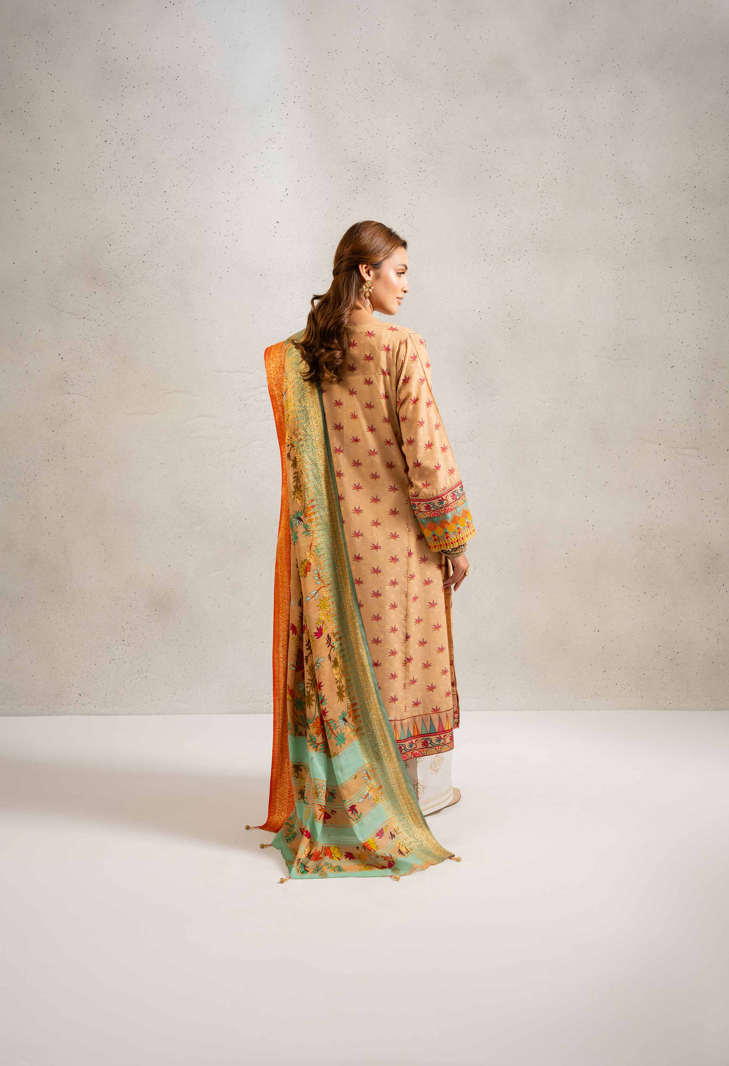 2 Piece - Printed Embroidered Suit - PE25-84