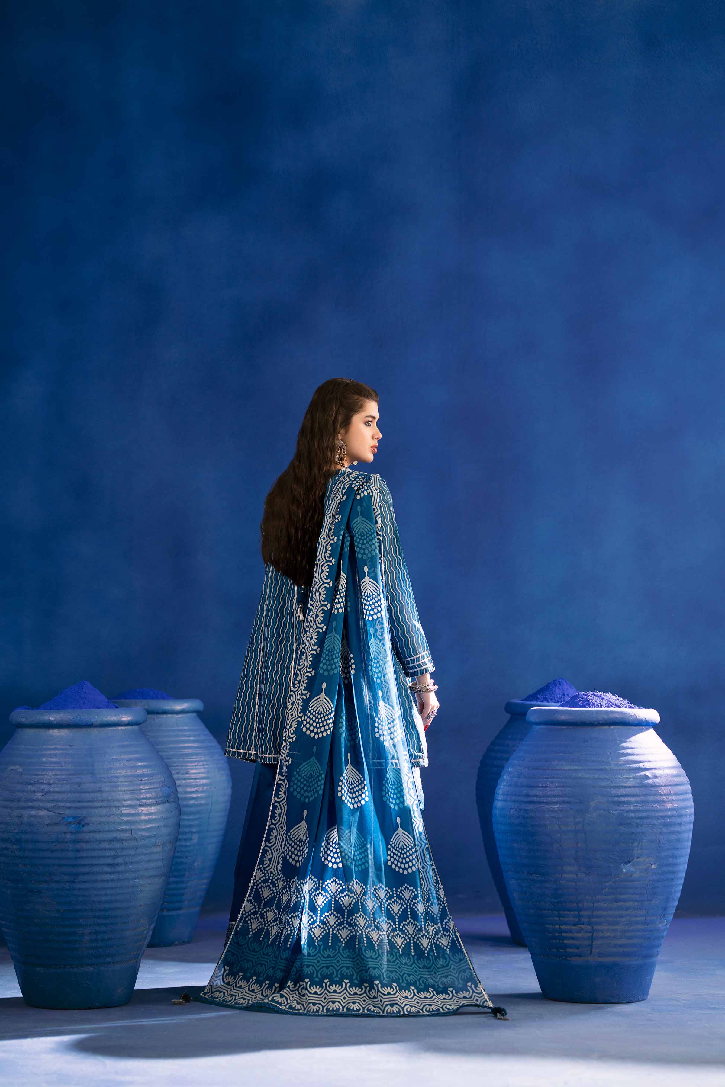 3 Piece - Printed Embroidered Suit - PE25-96