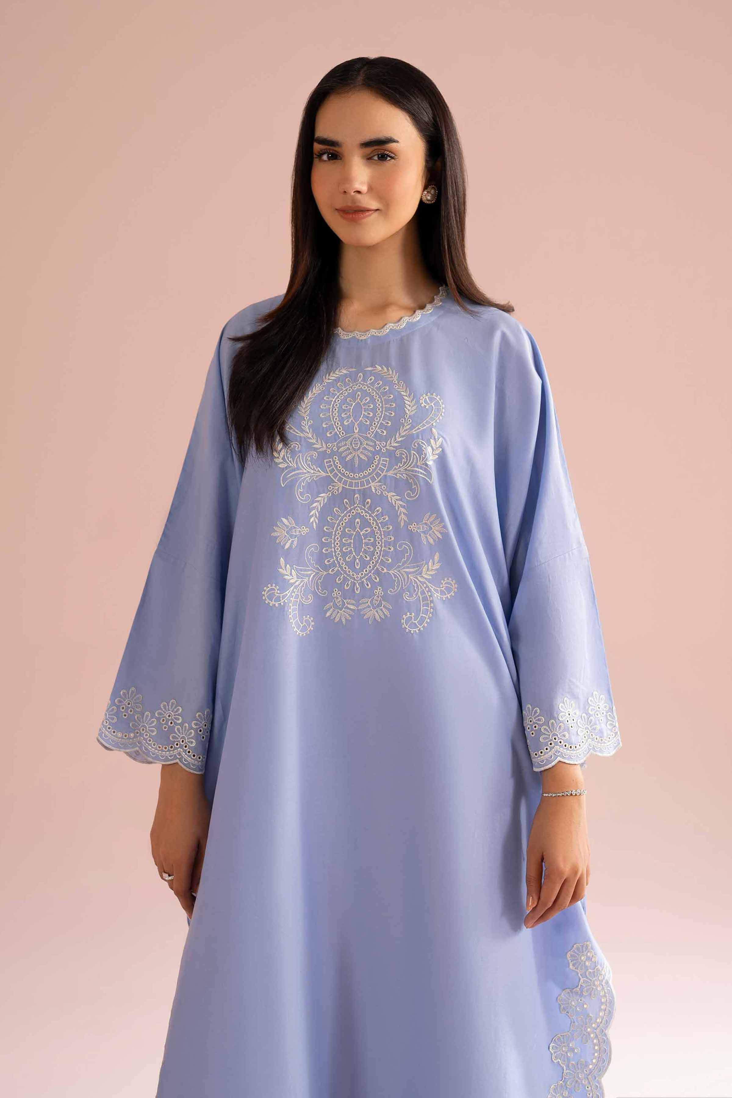 Embroidered Shirt - PE26-05 NishatUAE Purple Cambric 1PC Embroidered Ready To Wear