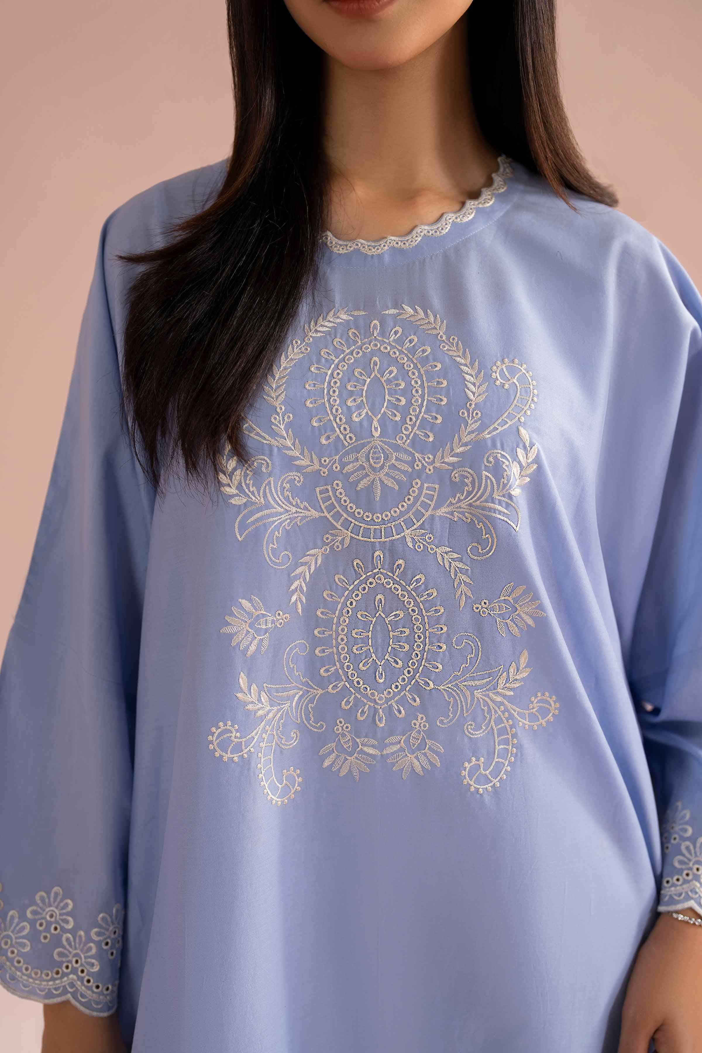 Embroidered Shirt - PE26-05 NishatUAE Purple Cambric 1PC Embroidered Ready To Wear