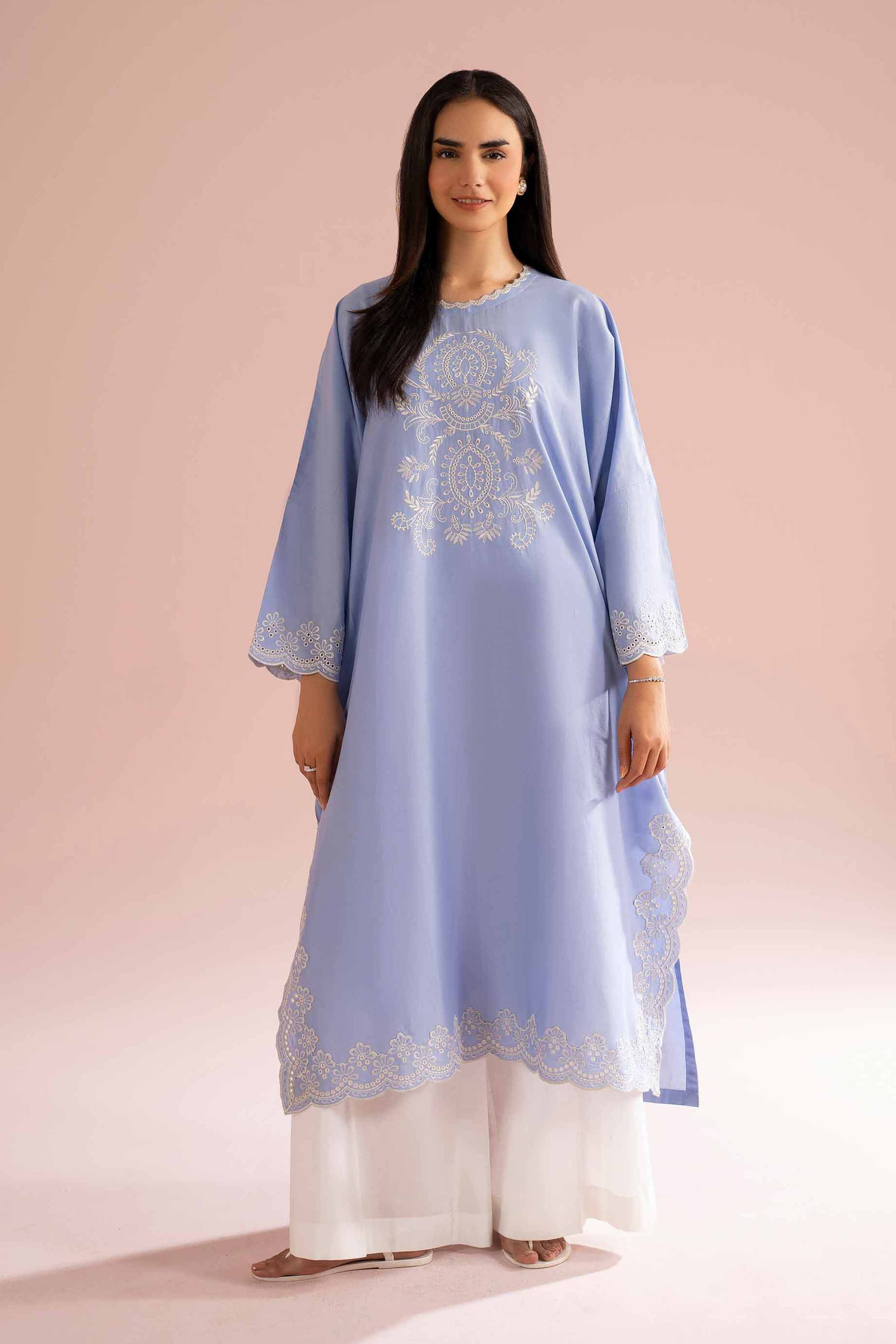 Embroidered Shirt - PE26-05 NishatUAE Purple Cambric 1PC Embroidered Ready To Wear