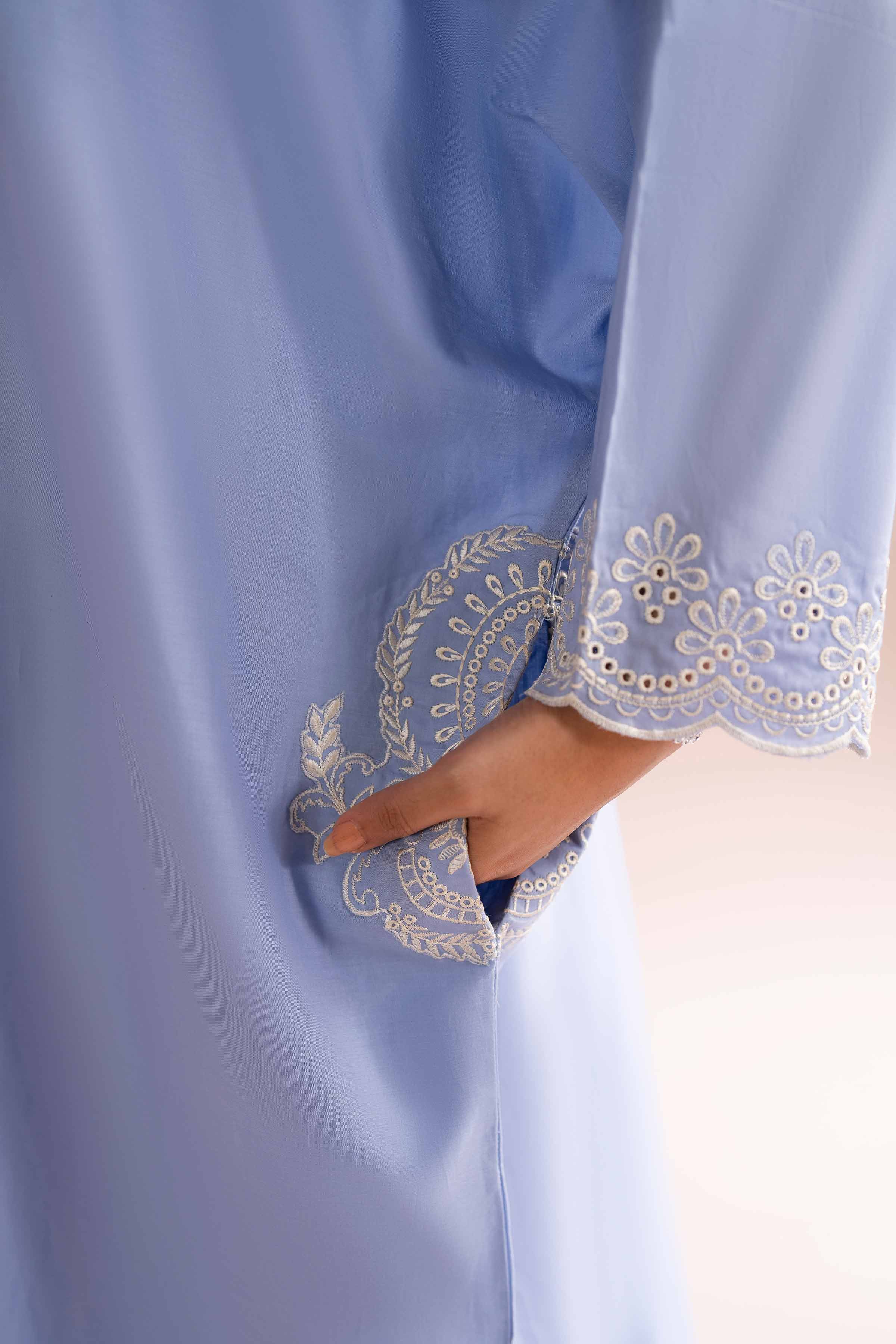 Embroidered Shirt - PE26-05 NishatUAE Purple Cambric 1PC Embroidered Ready To Wear