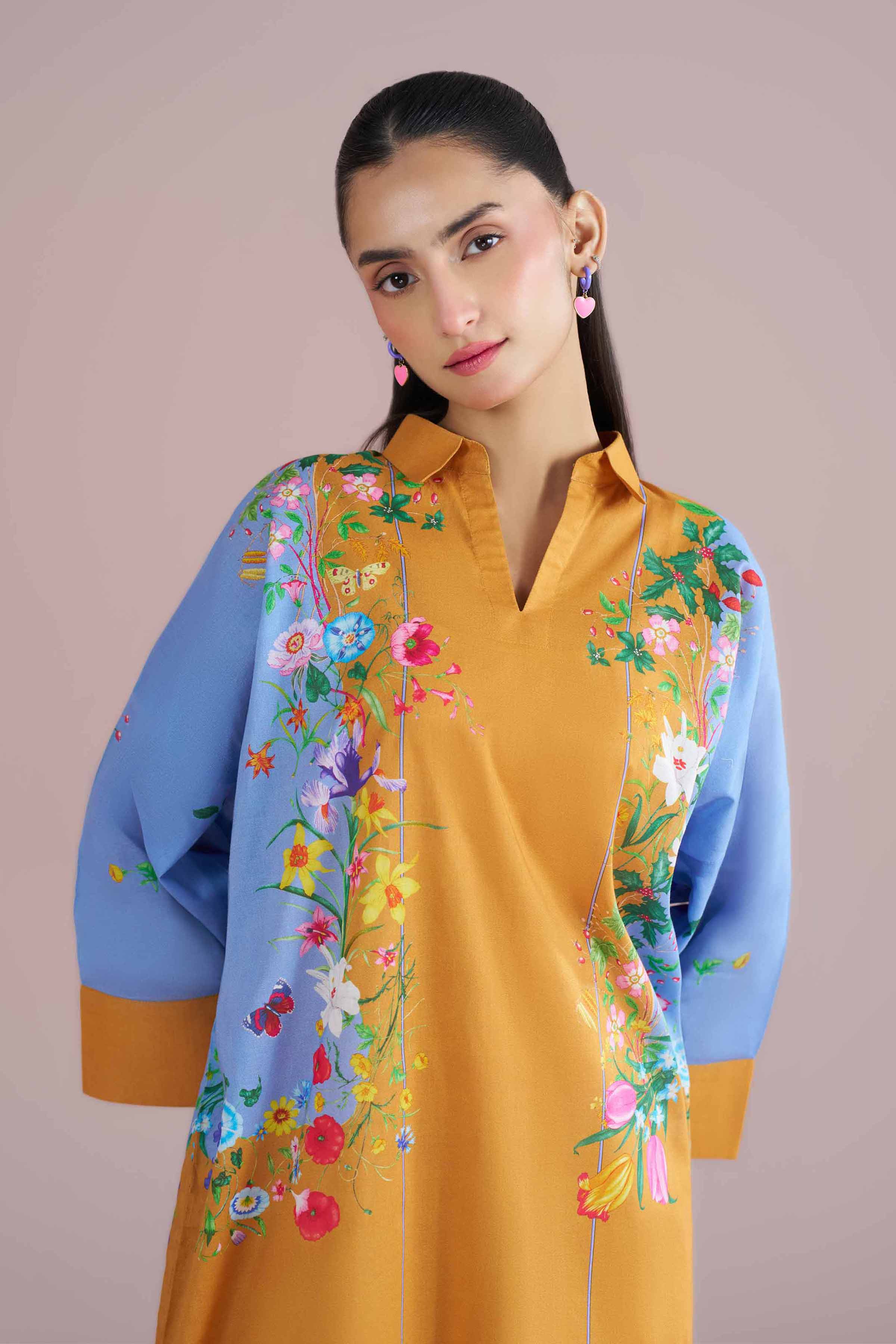 Printed Tunic - PE26-101 Yellow Lawn 1PC Printed READY TO WEAR