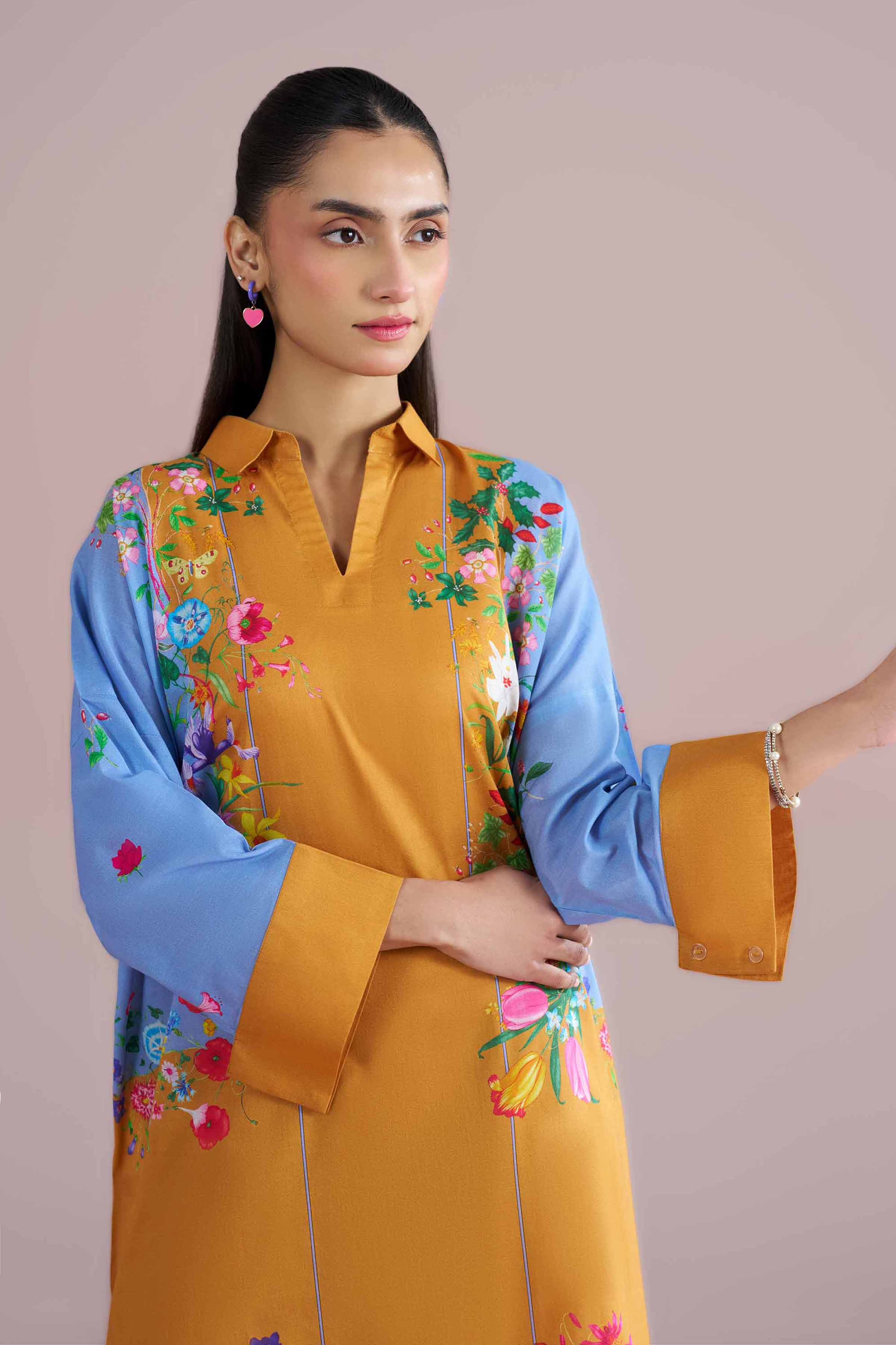 Printed Tunic - PE26-101 Yellow Lawn 1PC Printed READY TO WEAR