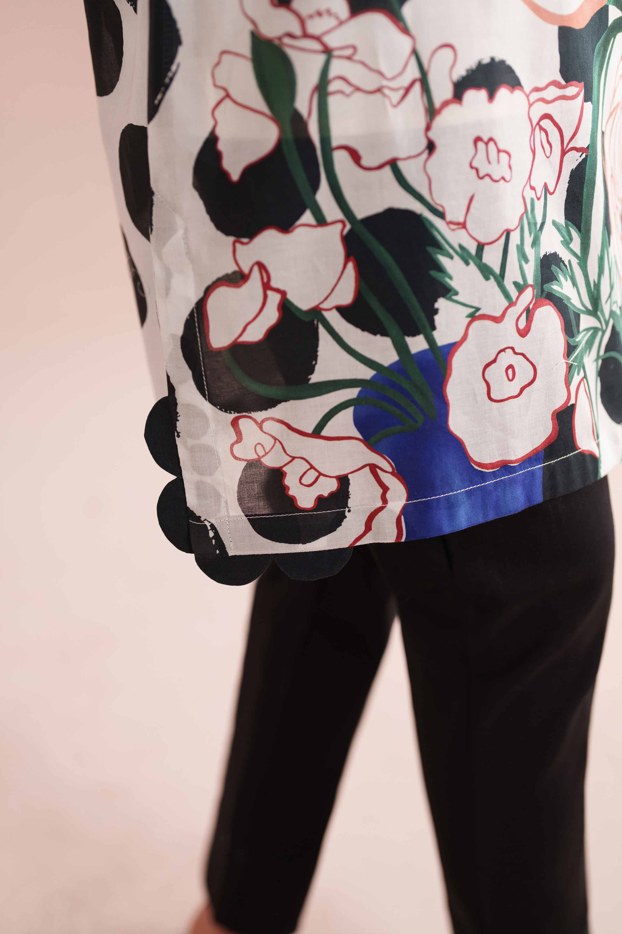 Printed Tunic - PE26-103 White Lawn 1PC Printed READY TO WEAR