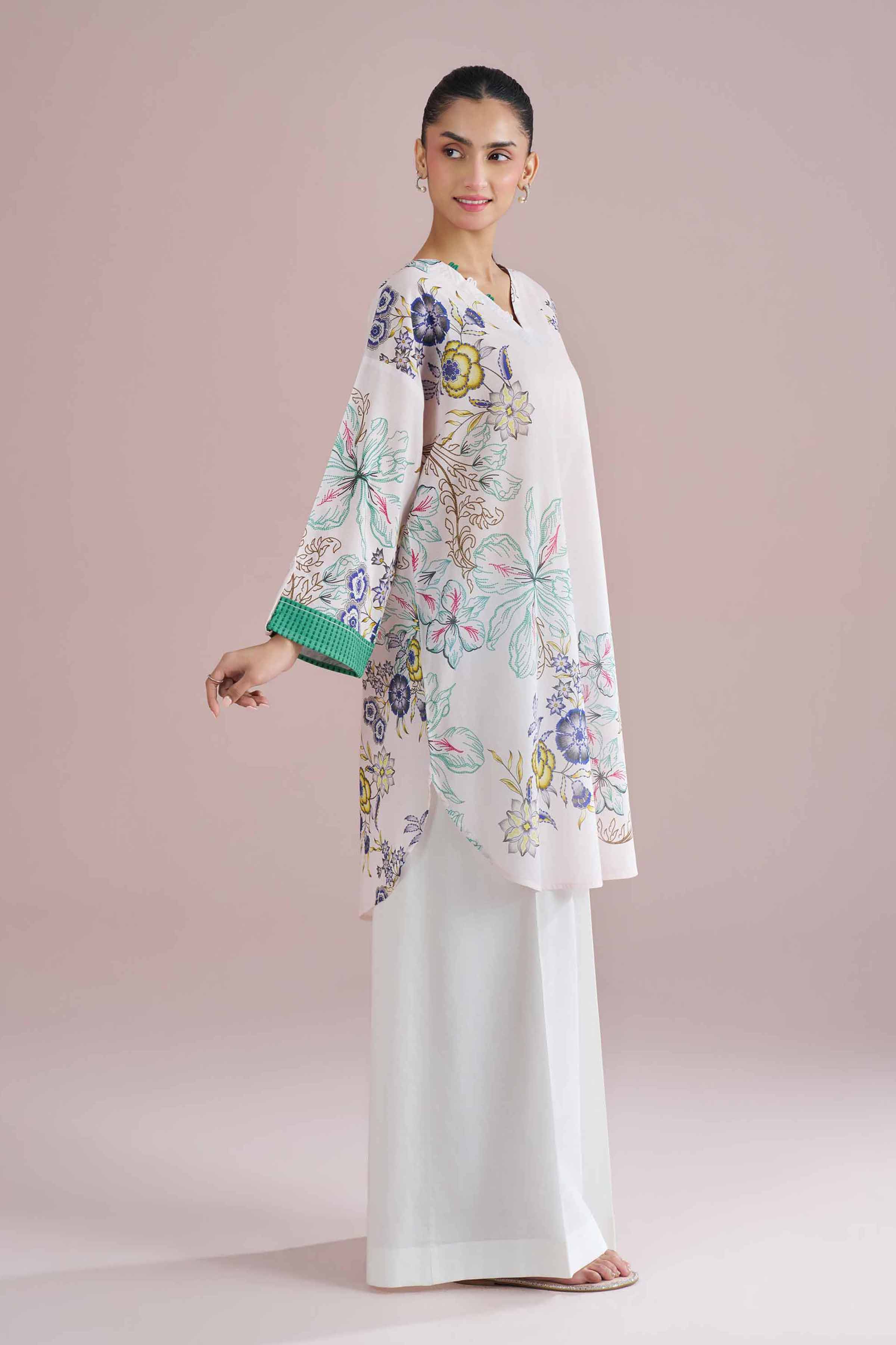 Printed Tunic - PE26-104 Grey Lawn 1PC Printed READY TO WEAR