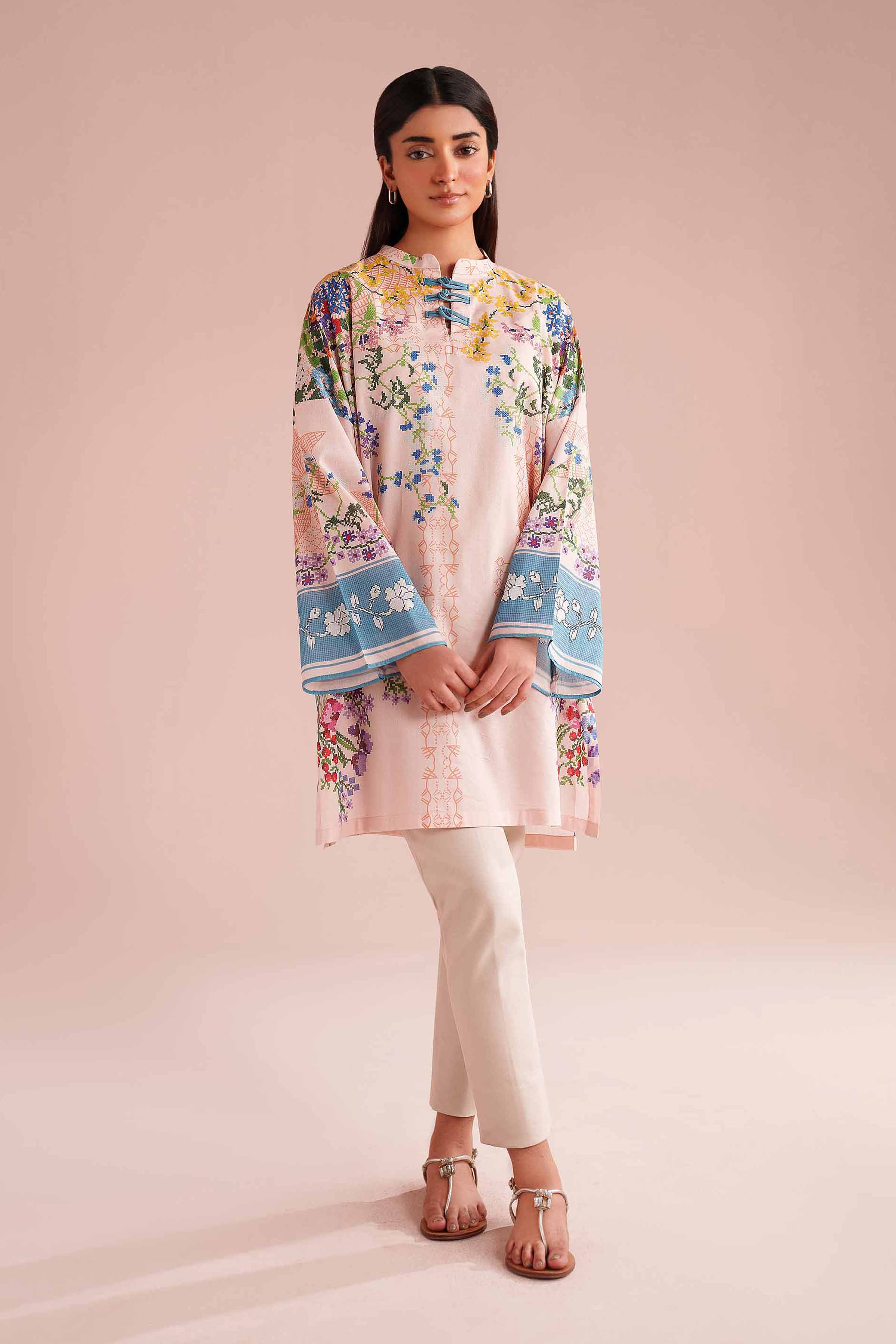 Printed Tunic - PE26-106 Pink Lawn 1PC Printed READY TO WEAR