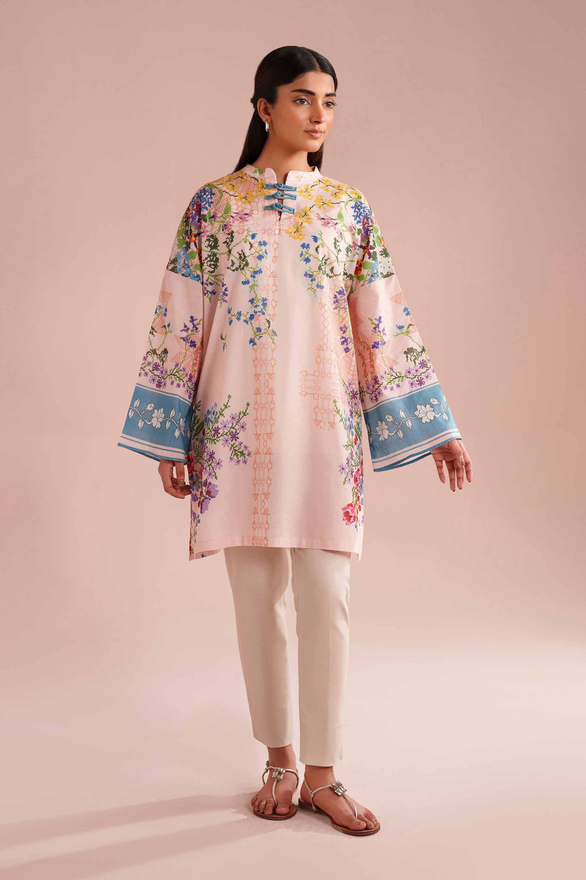 Printed Tunic - PE26-106 Pink Lawn 1PC Printed READY TO WEAR