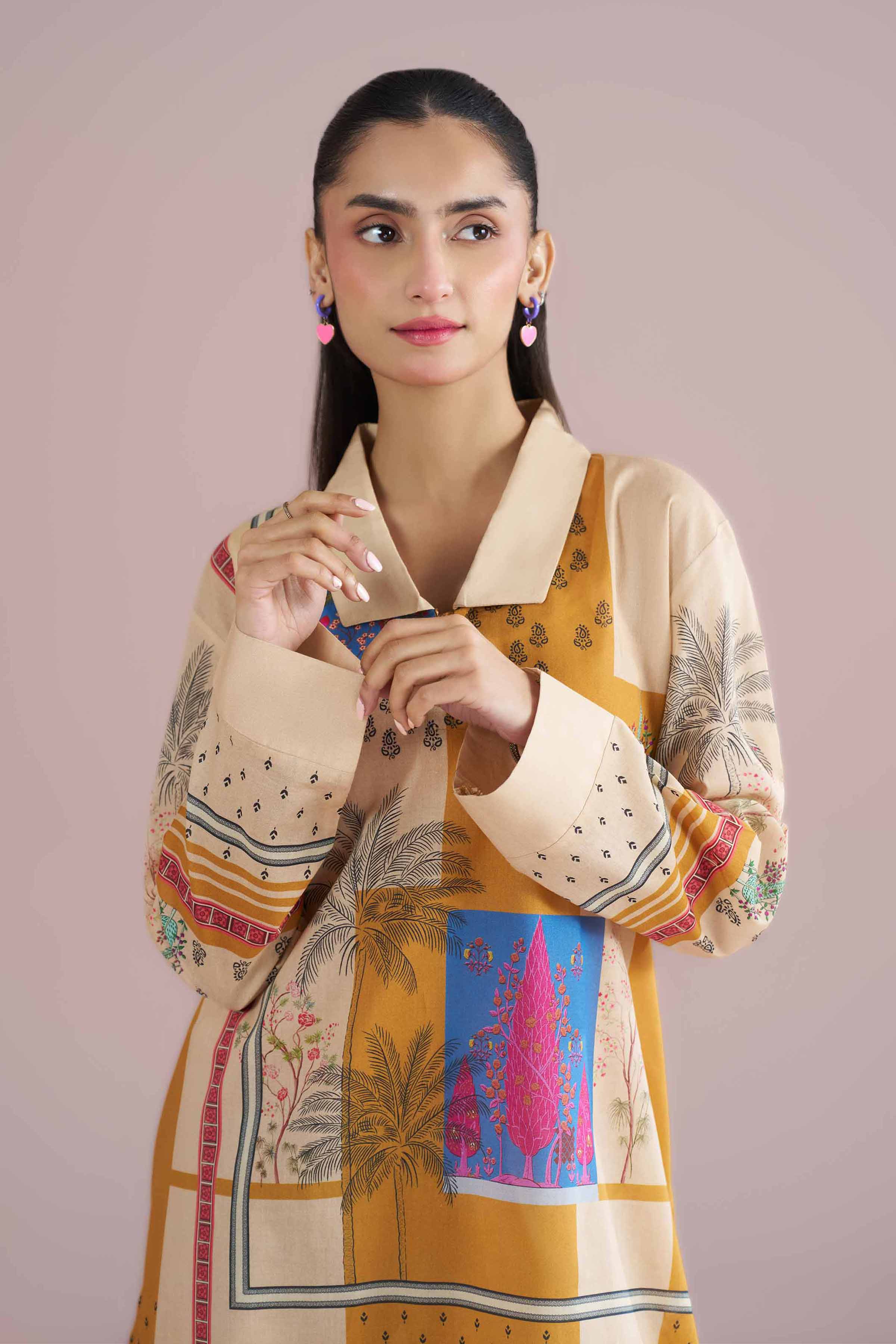 Printed Tunic - PE26-107 Yellow Lawn 1PC Printed READY TO WEAR