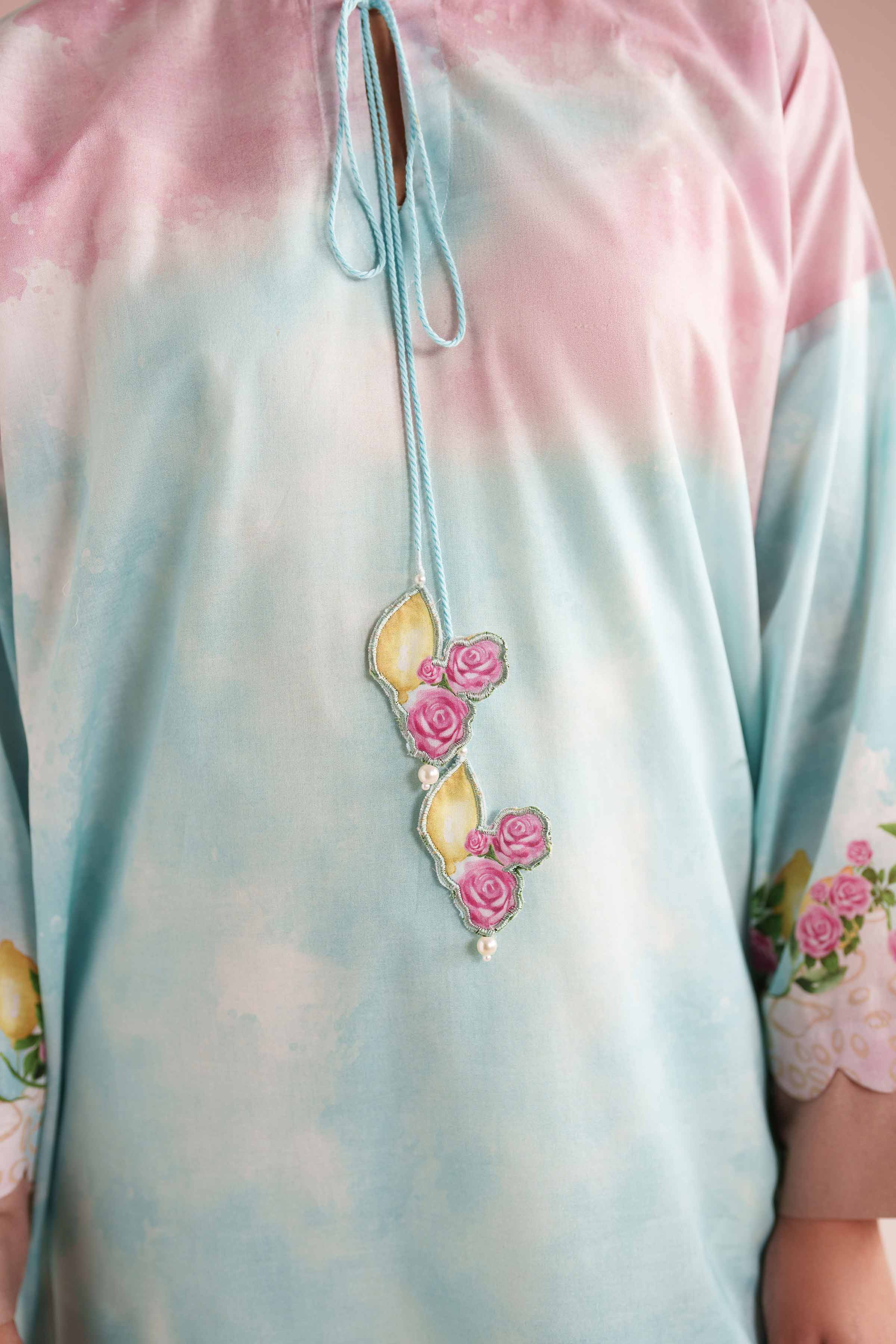 Printed Shirt - PE26-108 Blue Lawn 1PC Printed READY TO WEAR