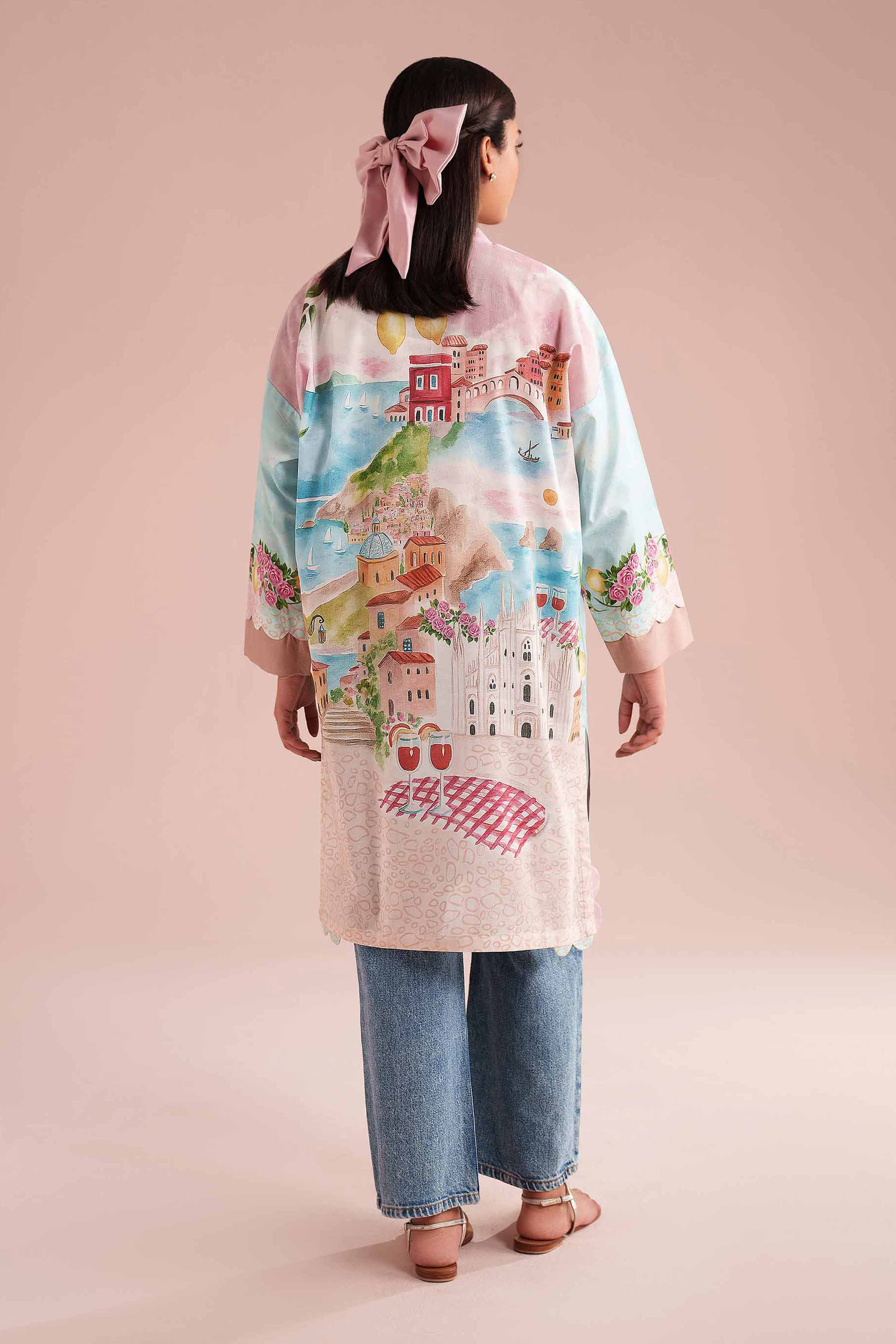 Printed Shirt - PE26-108 Blue Lawn 1PC Printed READY TO WEAR