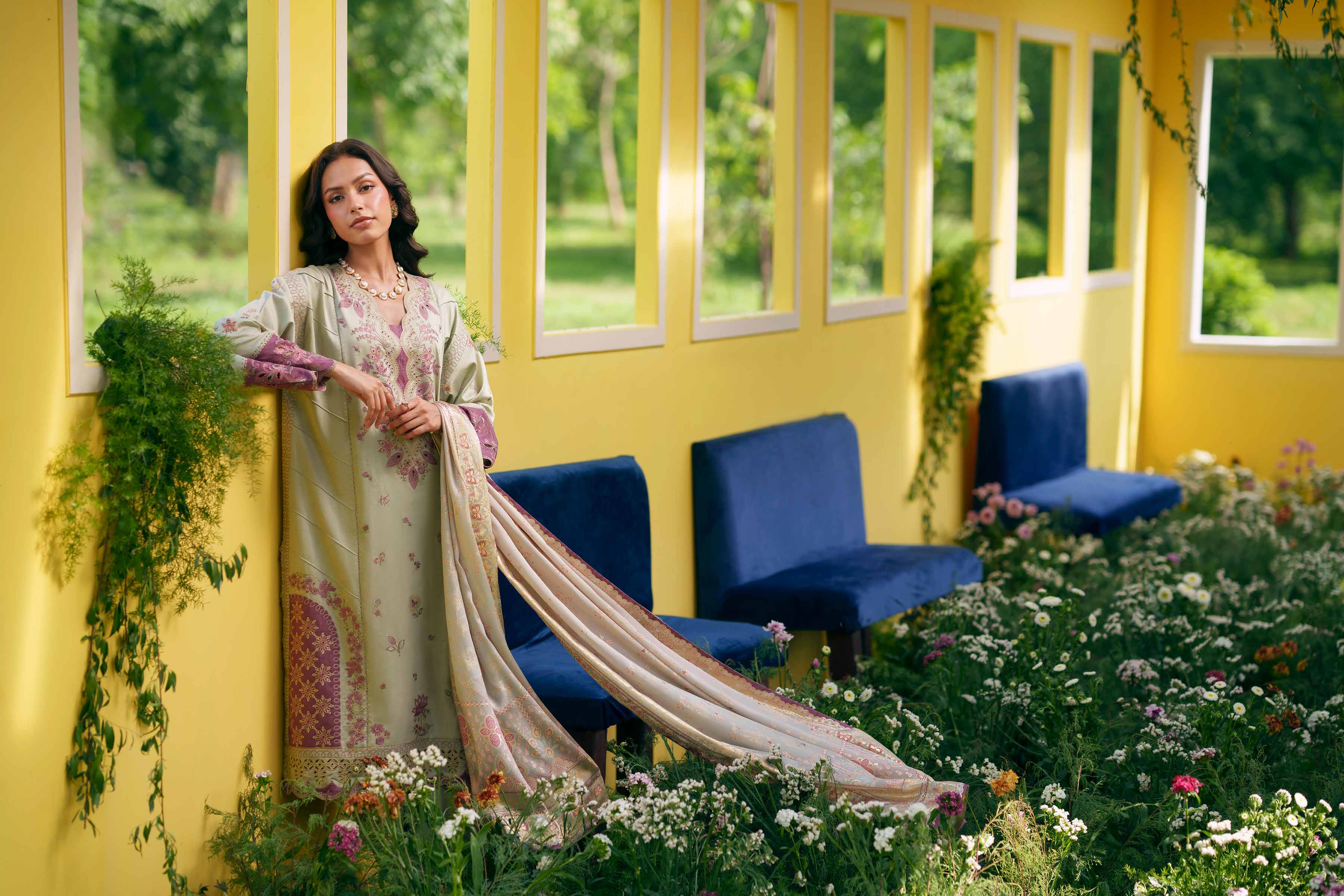 3 Piece - Embroidered Suit - PE26-126
