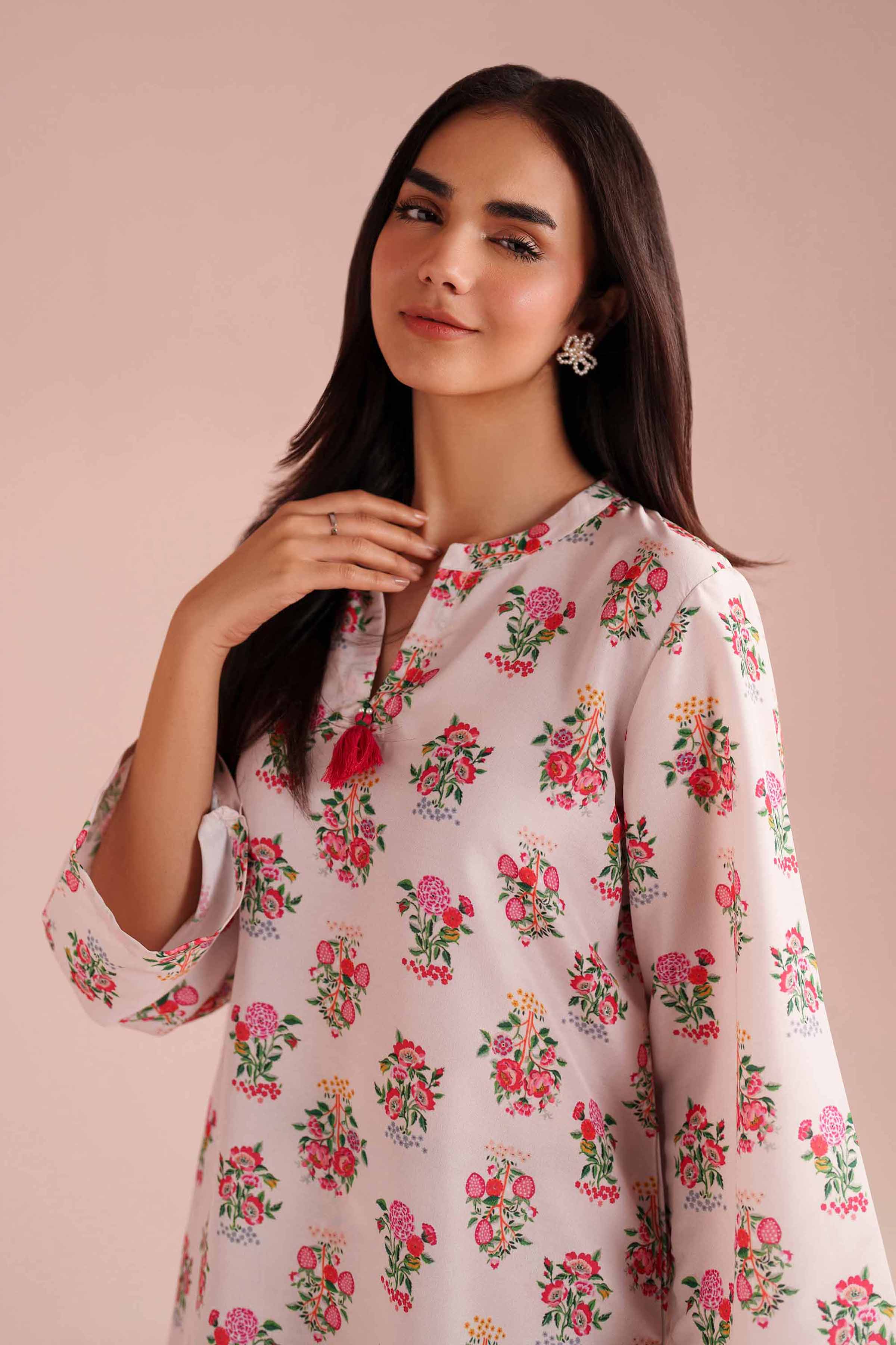 2 Piece - Printed Suit - PE26-13 NishatUAE Pink Lawn 2PC Printed Ready To Wear