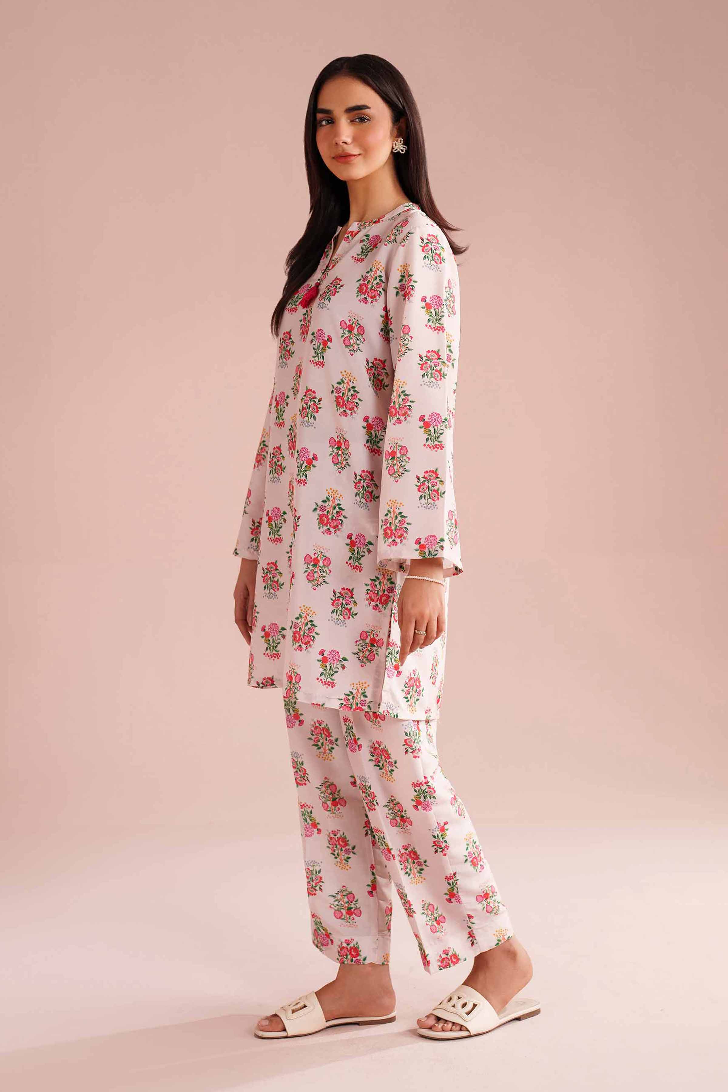 2 Piece - Printed Suit - PE26-13 NishatUAE Pink Lawn 2PC Printed Ready To Wear