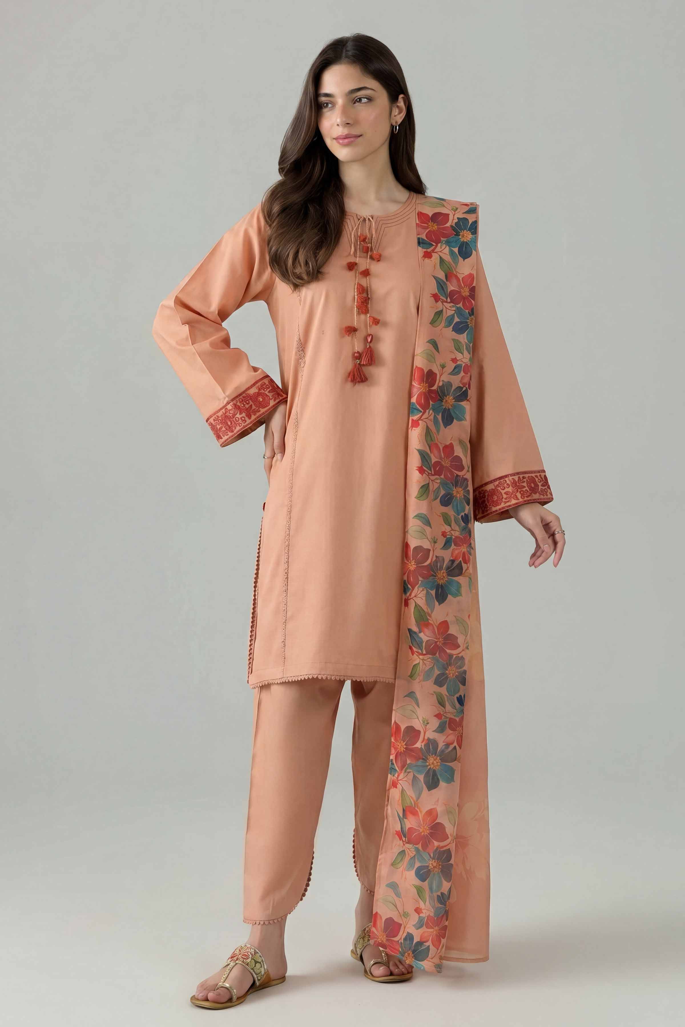 3 Piece - Embroidered Suit - PE26-139