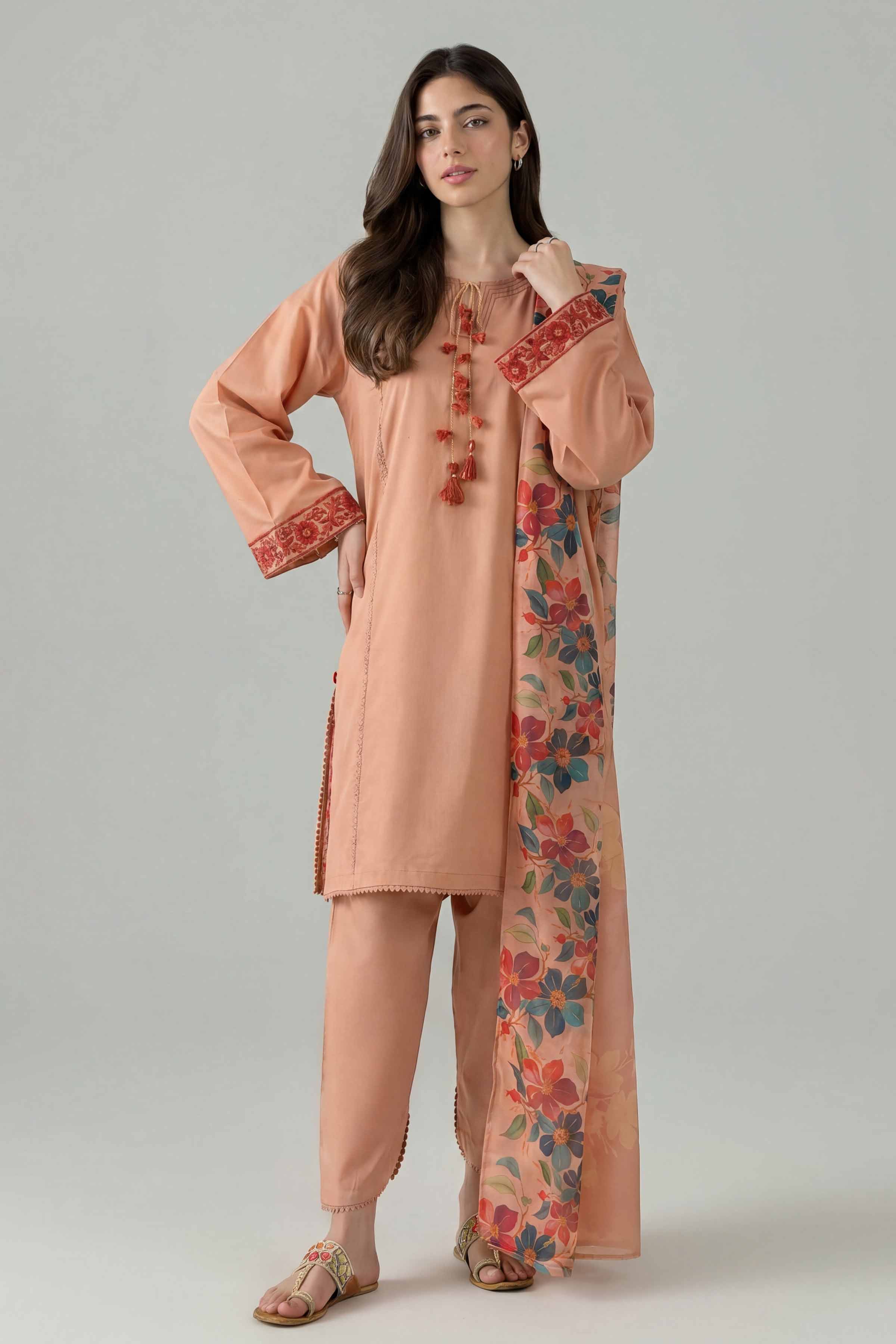 3 Piece - Embroidered Suit - PE26-139