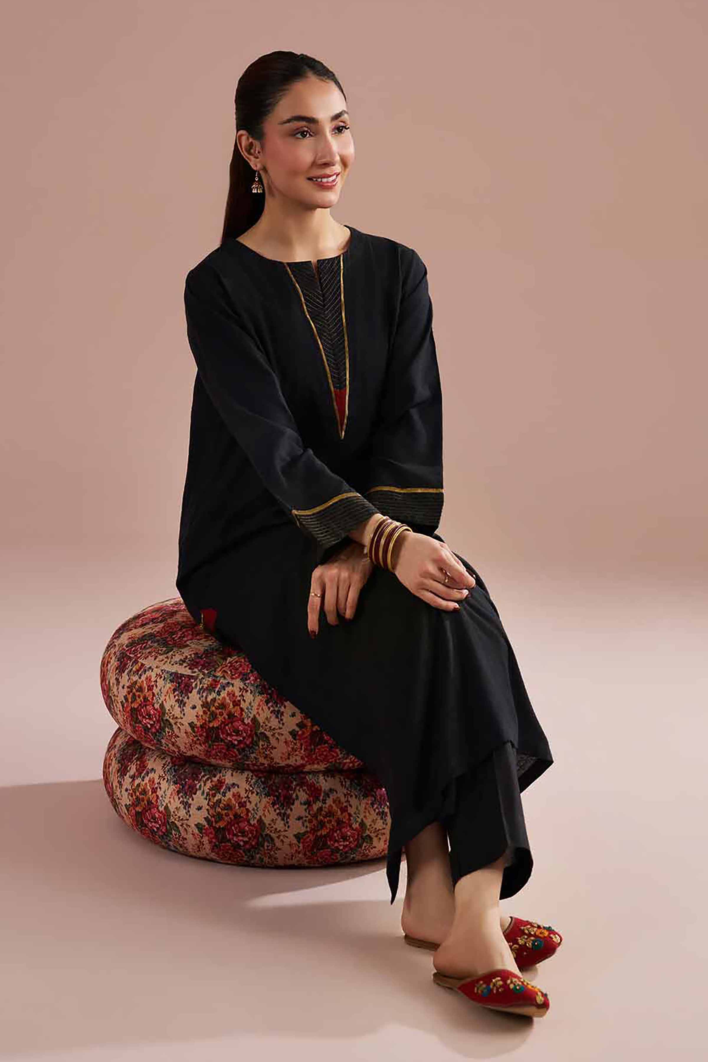 2 Piece - Basic Suit - PE26-152 Black Jacquard 2PC Solids READY TO WEAR