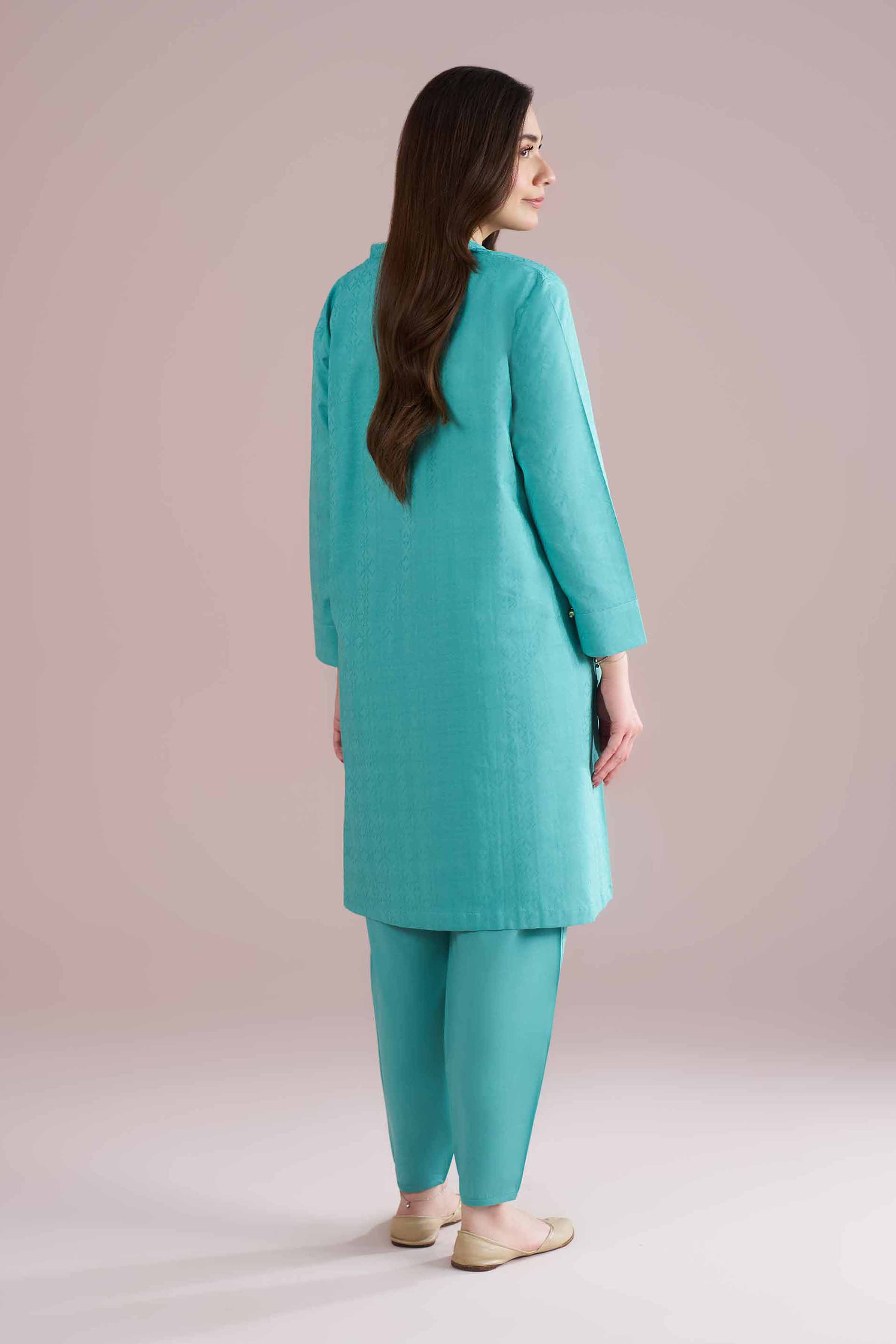 2 Piece - Basic Suit - PE26-153 Blue Jacquard 2PC Solids READY TO WEAR