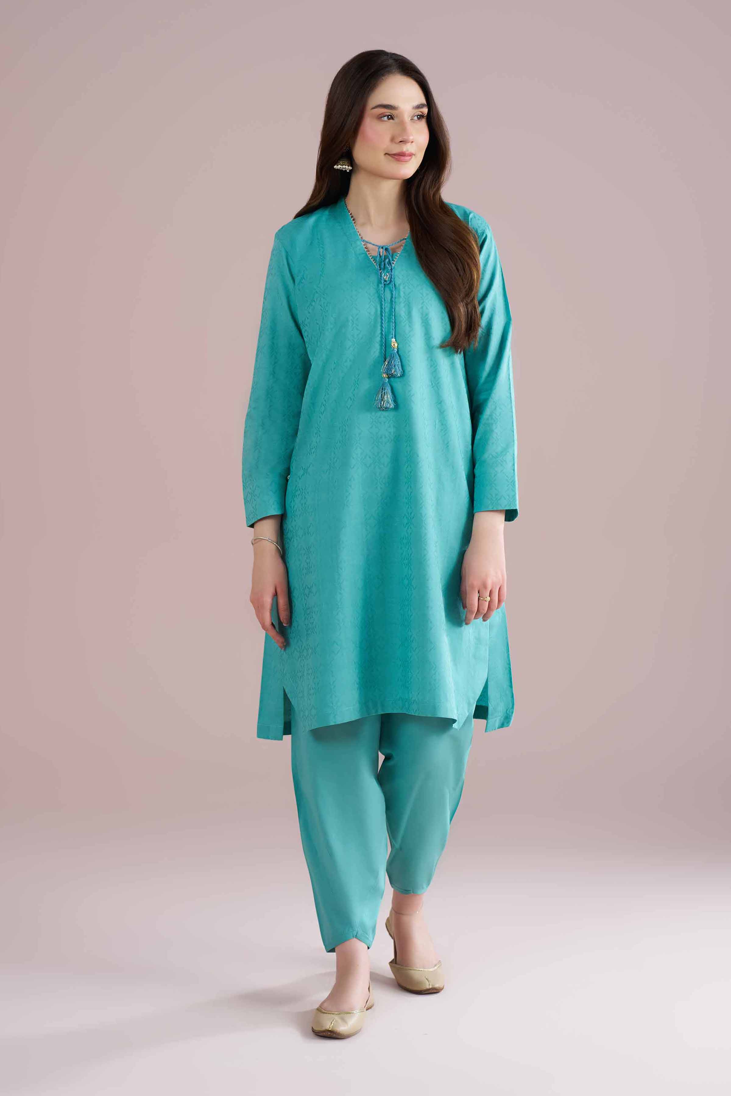 2 Piece - Basic Suit - PE26-153 Blue Jacquard 2PC Solids READY TO WEAR