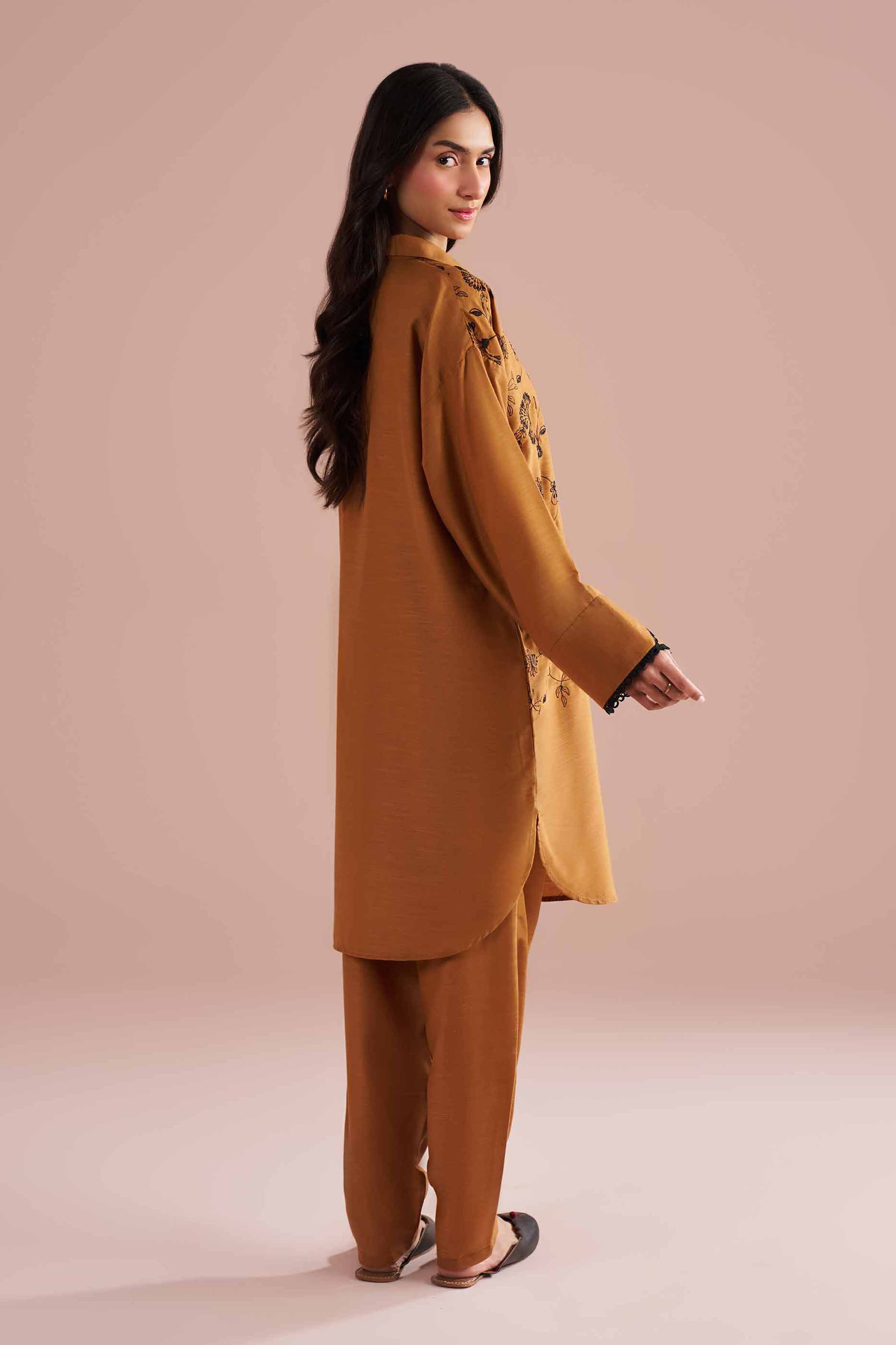 2 Piece - Embroidered Suit - PE26-173 Brown Lawn 2PC Embroidered