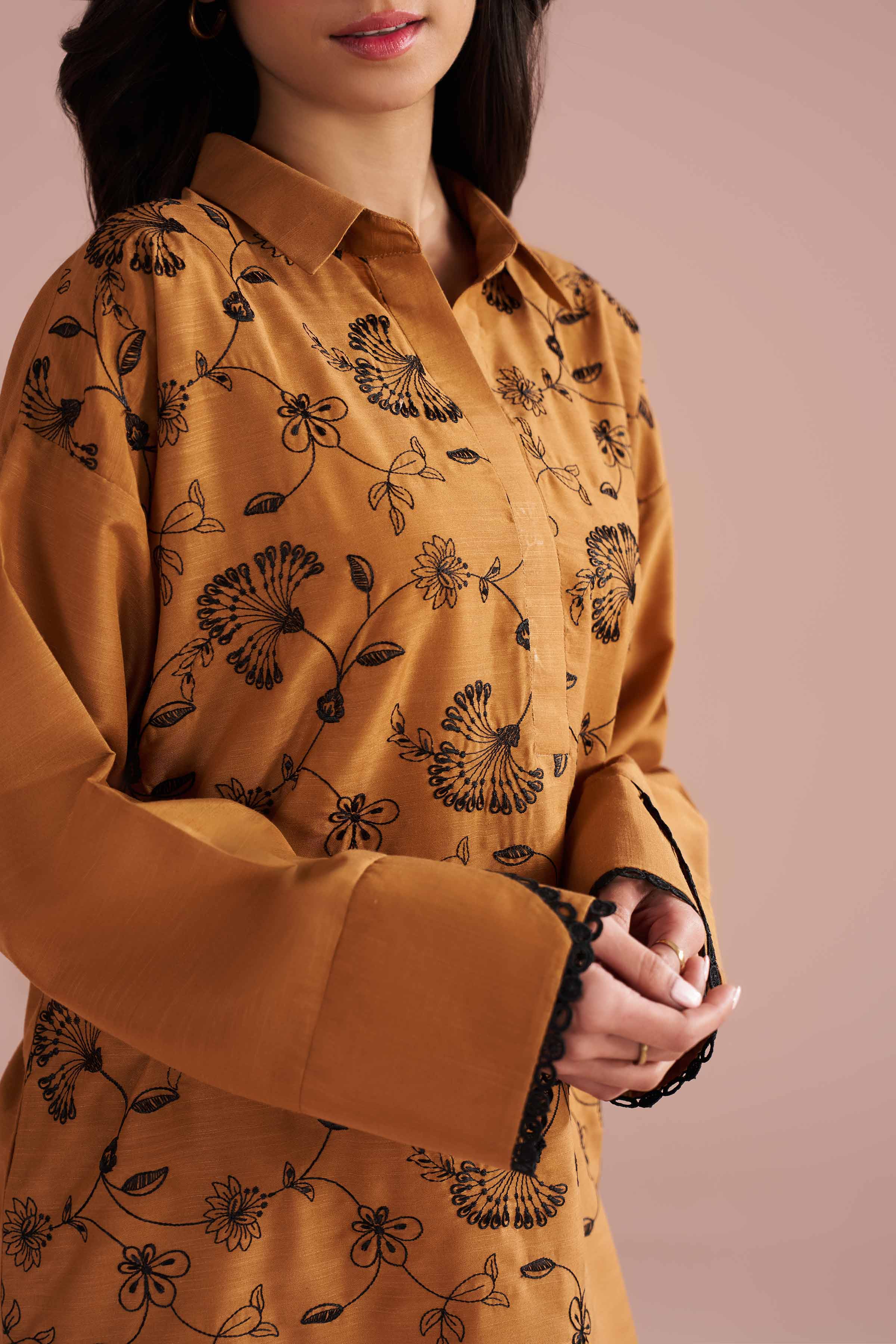 2 Piece - Embroidered Suit - PE26-173 Brown Lawn 2PC Embroidered