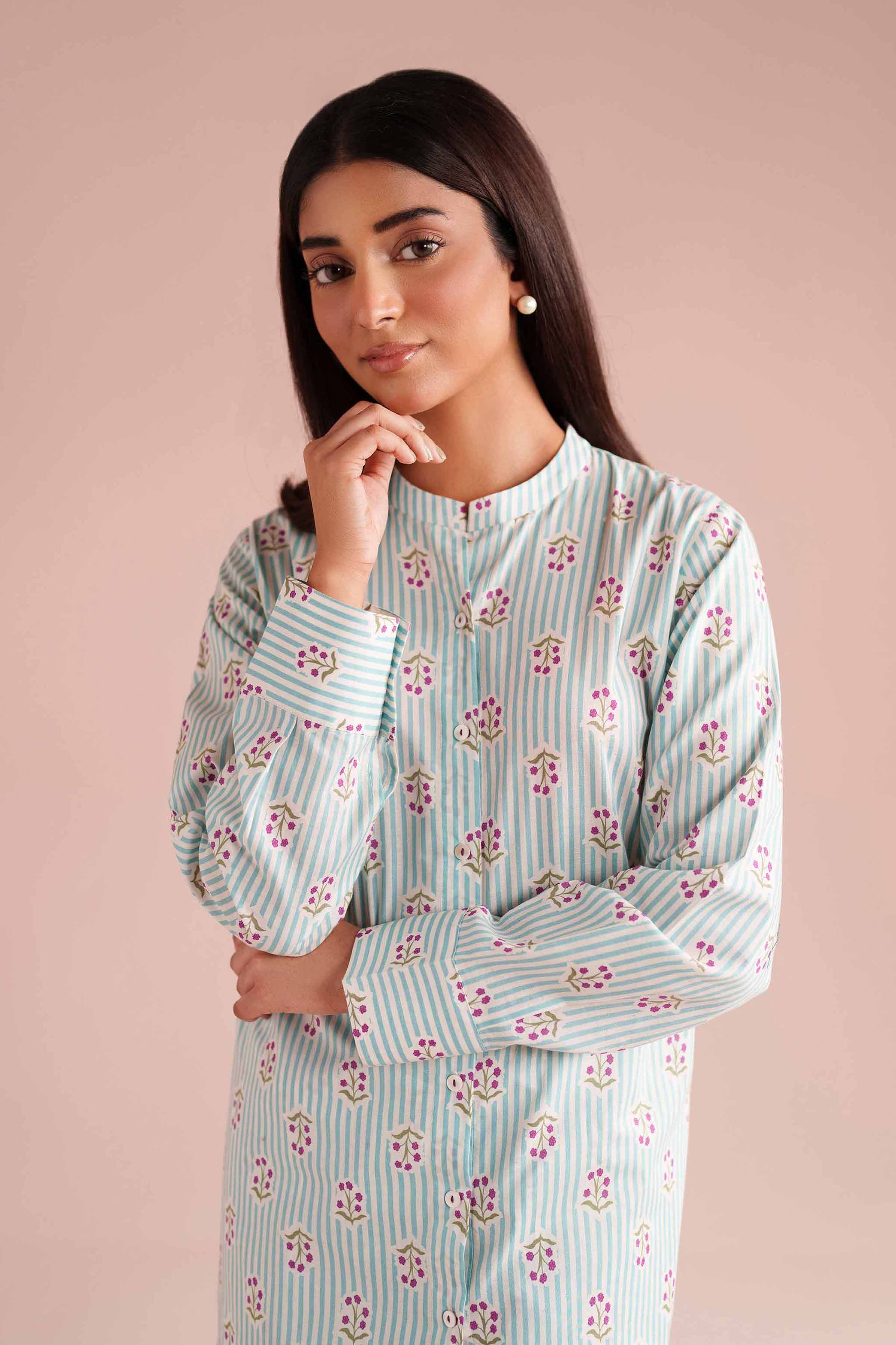 2 Piece - Printed Suit - PE26-183 White Cambric 2PC Printed READY TO WEAR