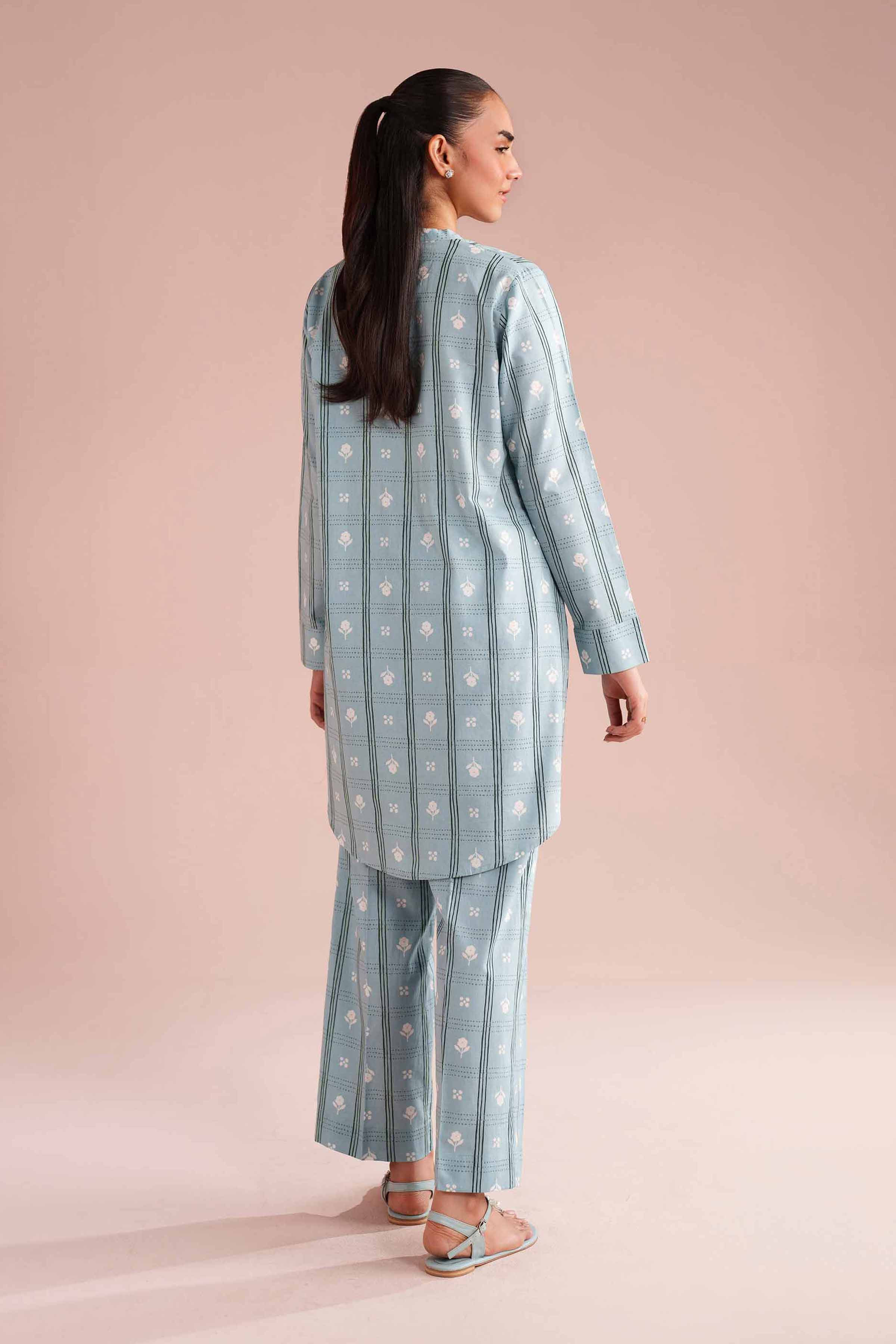 2 Piece - Printed Suit - PE26-186 White Cambric 2PC Printed READY TO WEAR