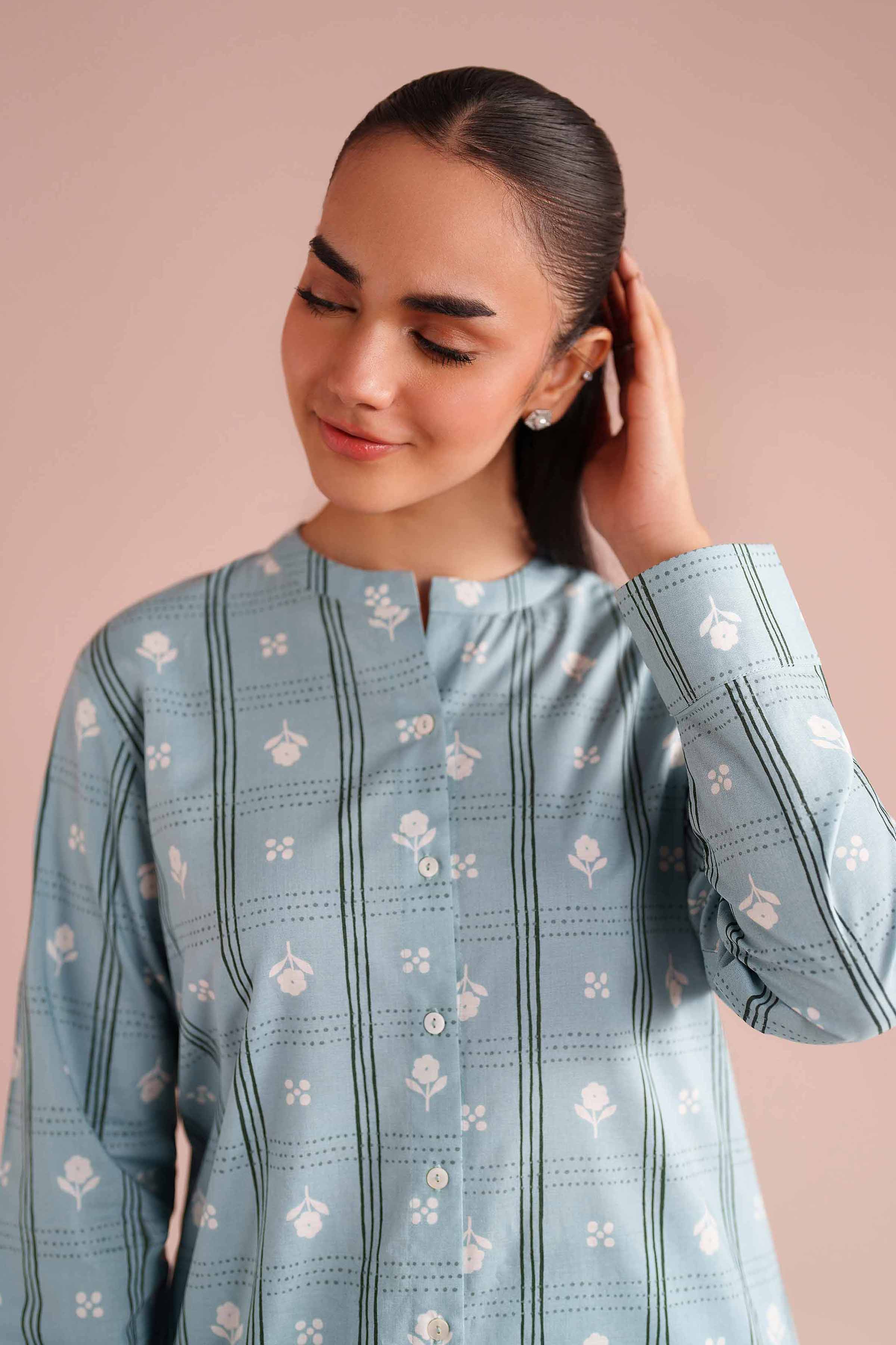 2 Piece - Printed Suit - PE26-186 White Cambric 2PC Printed READY TO WEAR